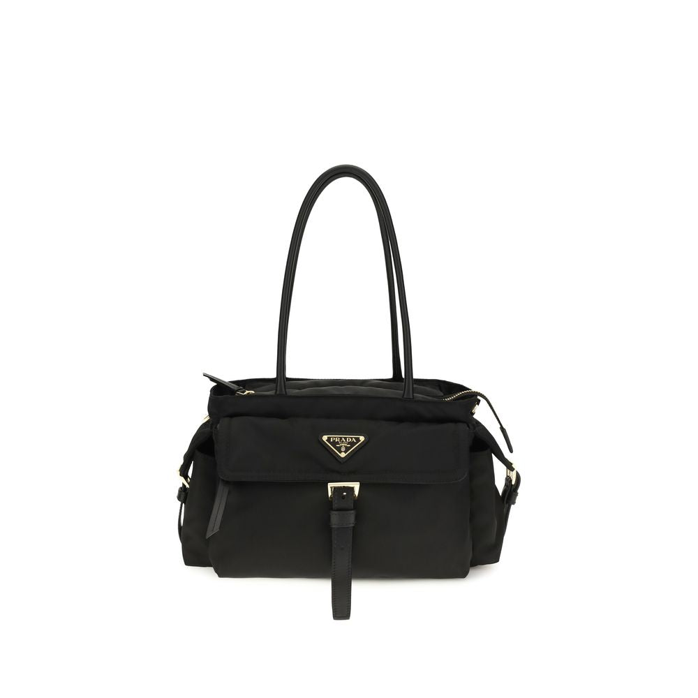 Prada Schwarze Schultertasche aus Polyamid-1