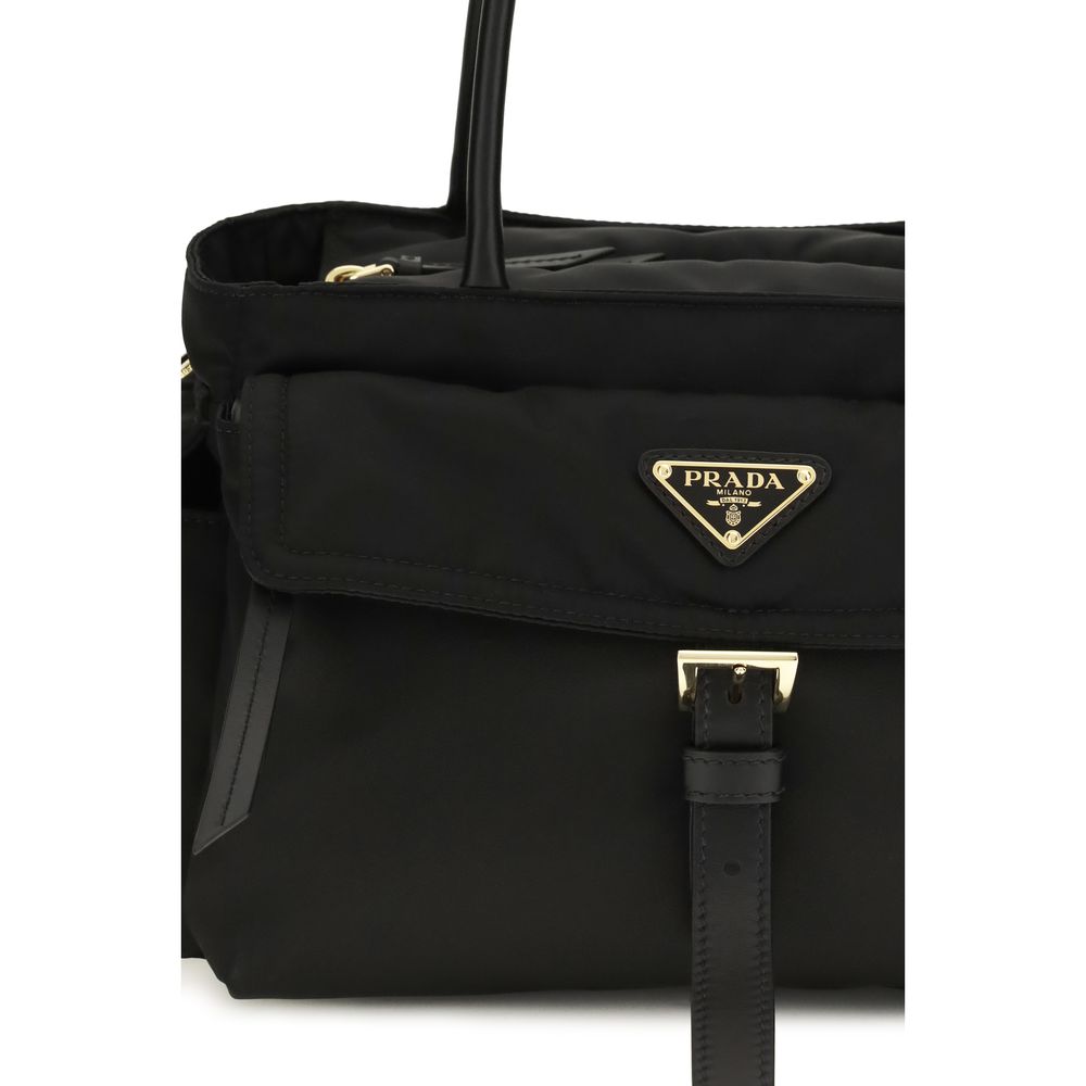 Prada Schwarze Schultertasche aus Polyamid-4