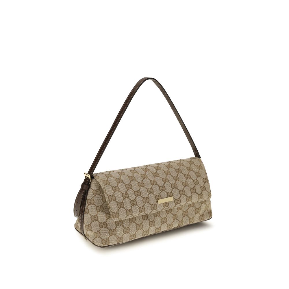 Gucci Braune Stoffhandtasche-2