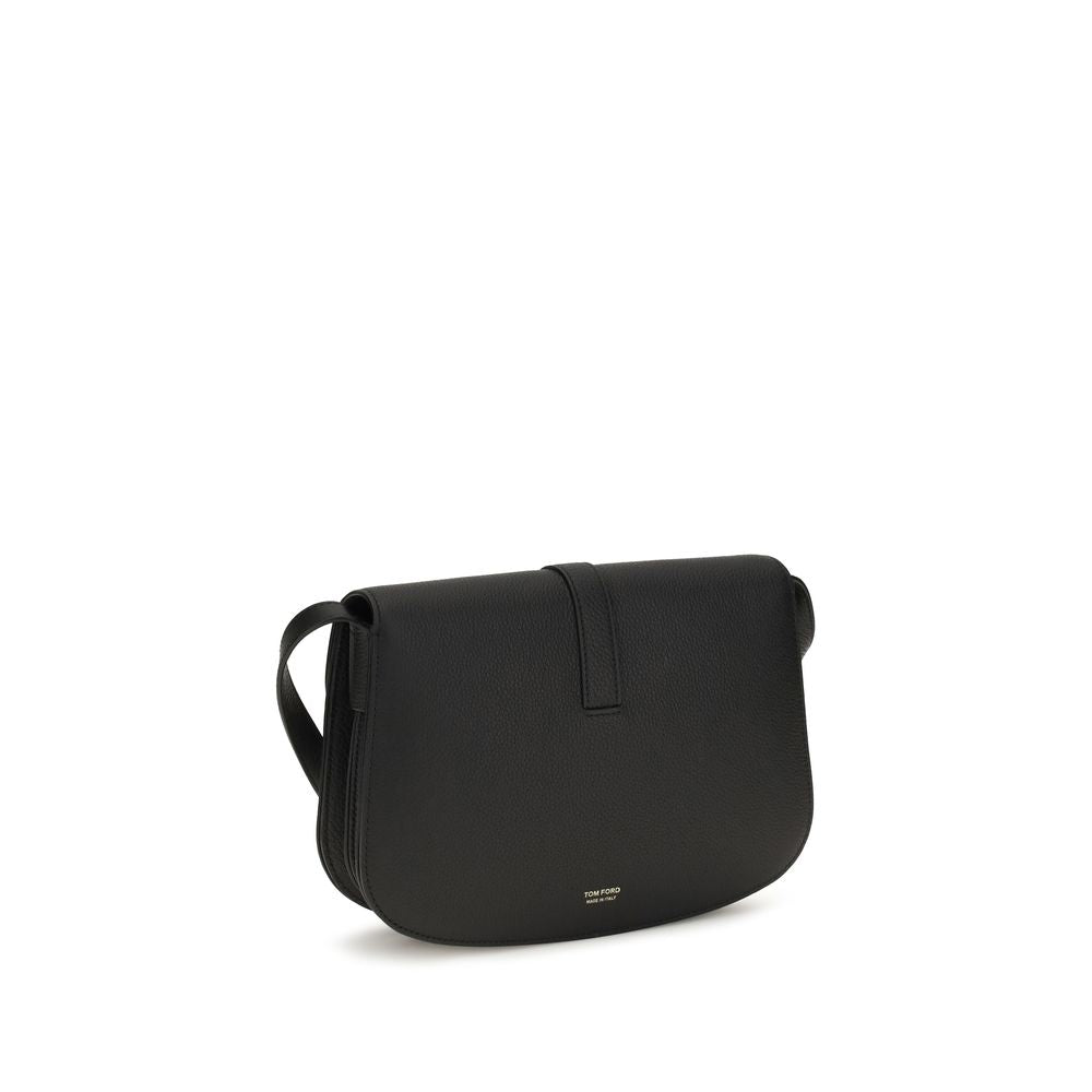 Tom Ford Schwarze Bos Taurus Kalbsleder Schultertasche-3