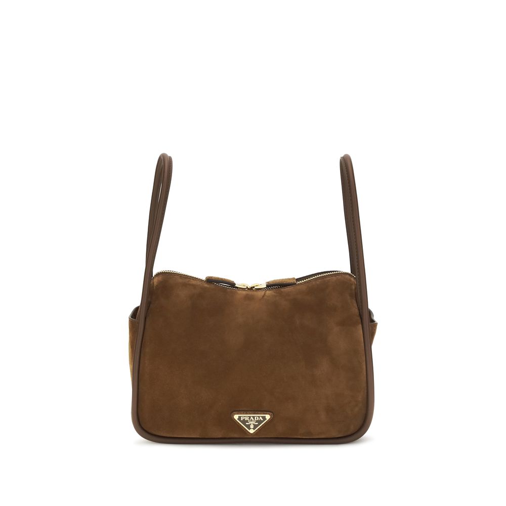 Prada Braune Kalbsleder Bos Taurus Handtasche-1