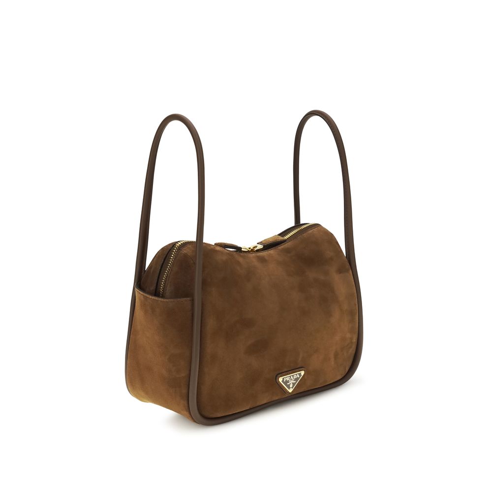 Prada Braune Kalbsleder Bos Taurus Handtasche-2