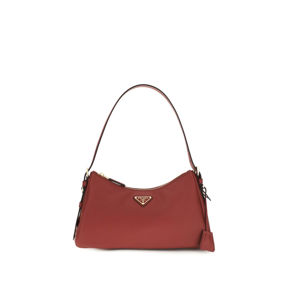 Prada Braune Kalbsleder Bos Taurus Schultertasche-1