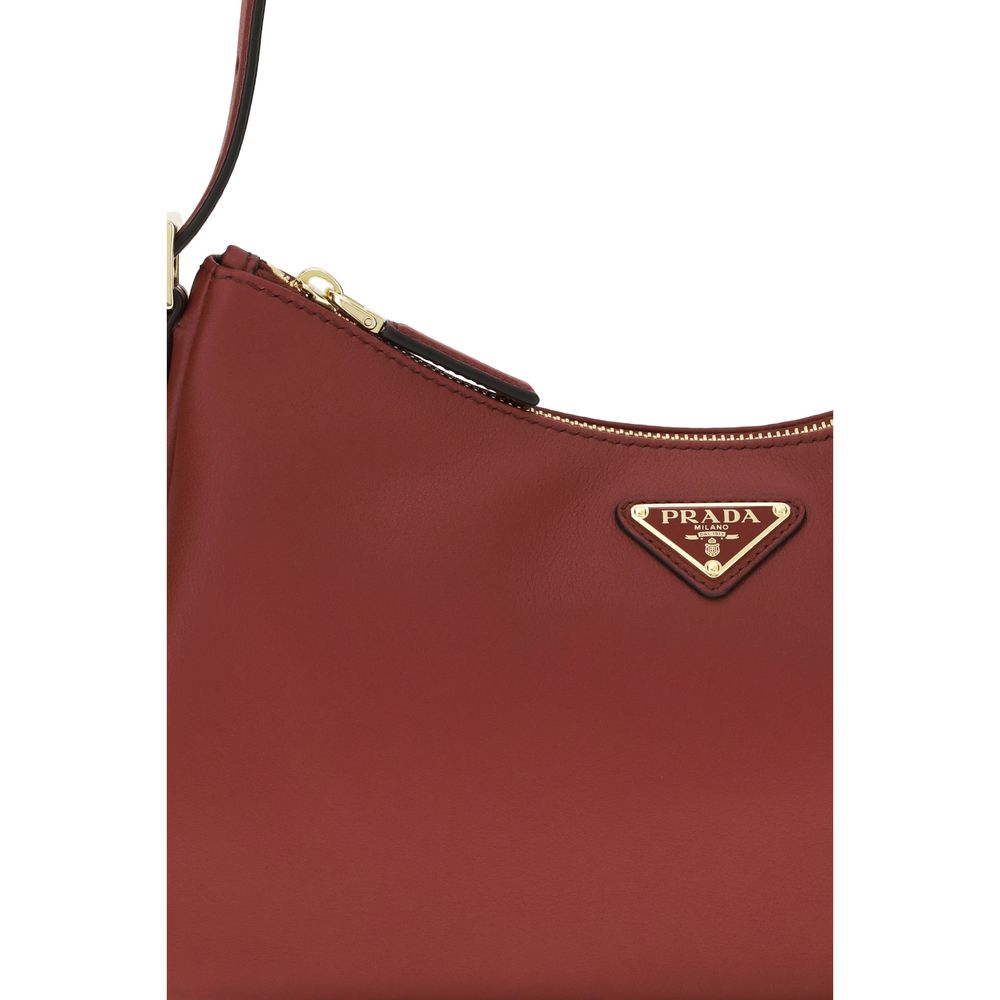 Prada Braune Kalbsleder Bos Taurus Schultertasche-4