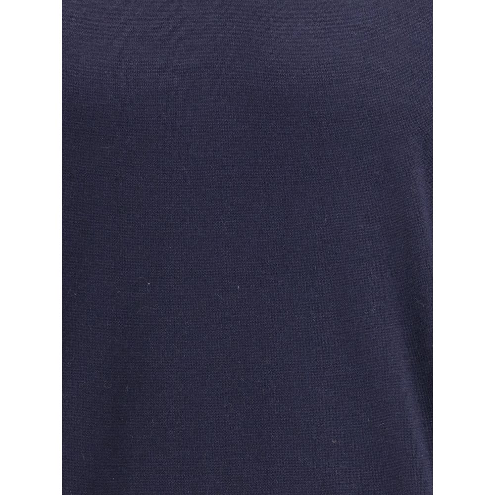 Brunello Cucinelli Blauer Wollpullover Aries Rollkragenpullover-3
