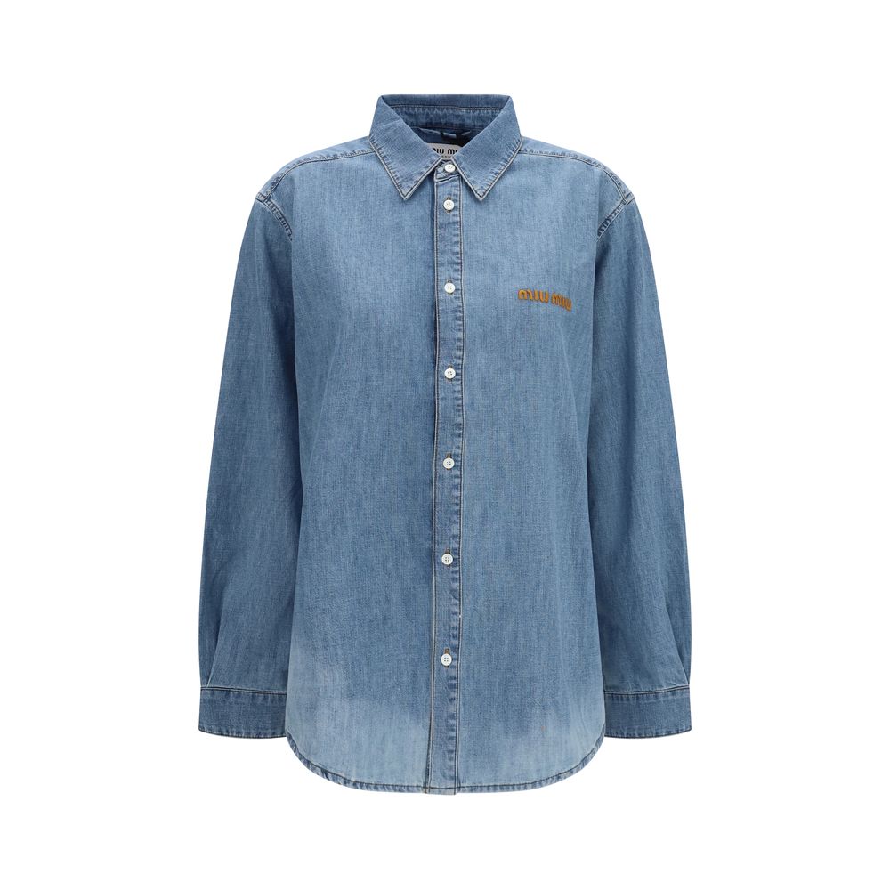 Miu Miu Blaues Denim-Hemd-1