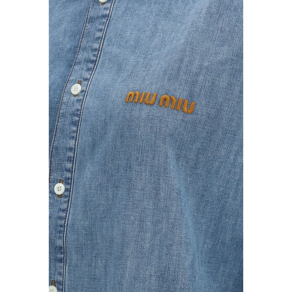Miu Miu Blaues Denim-Hemd-3