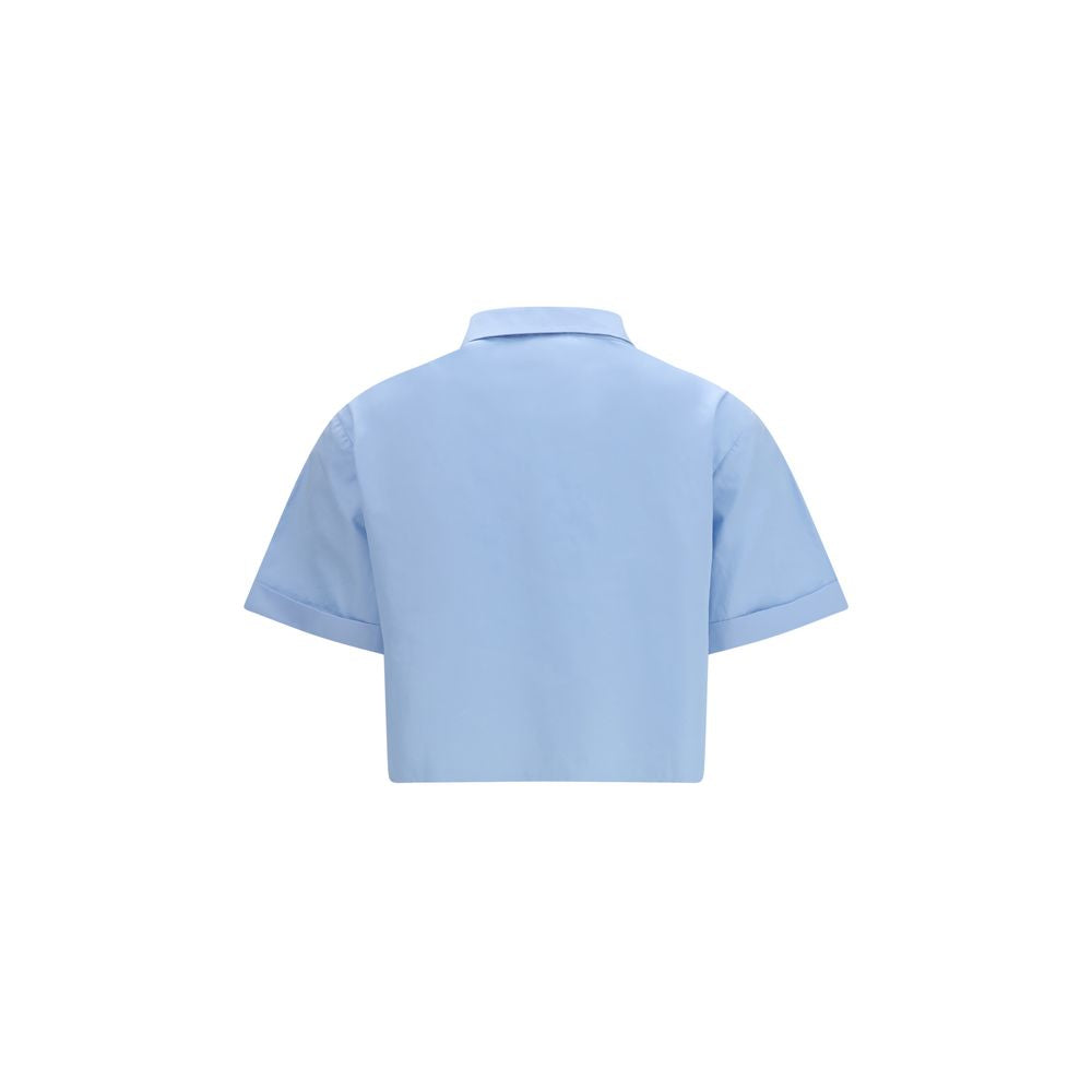 Miu Miu Blaues Baumwoll-Kurzarmhemd-2