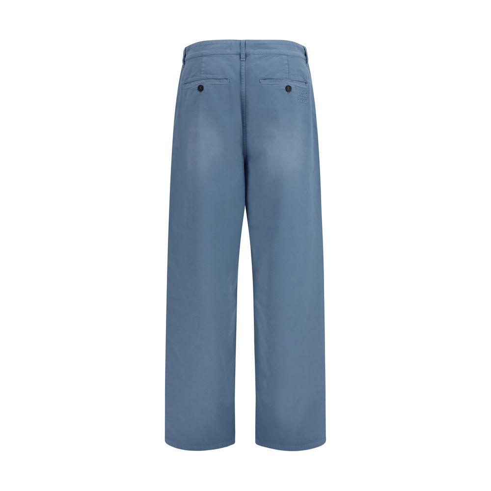 Miu Miu Blaue Baumwoll-Freizeithose-2