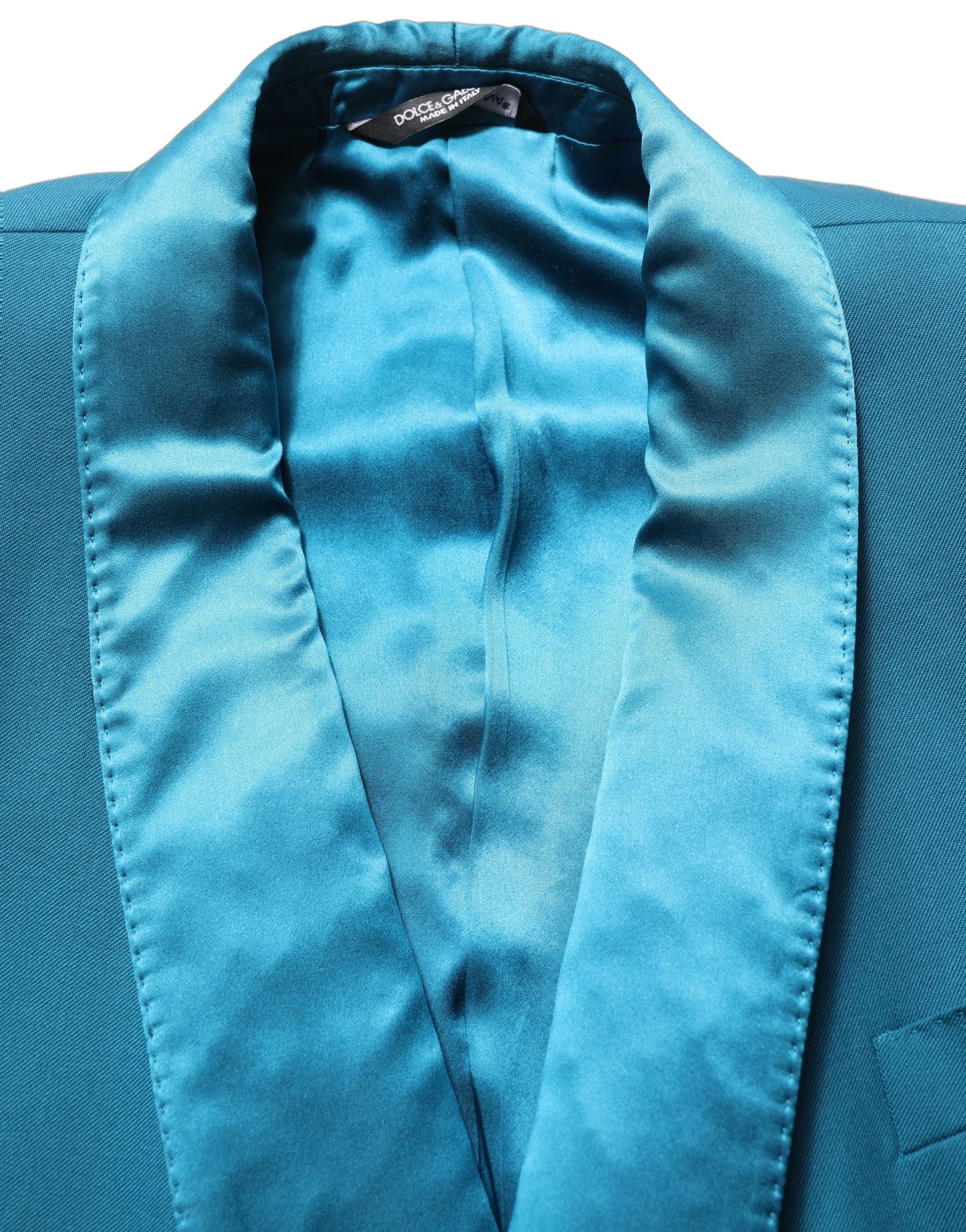 Dolce & Gabbana Dunkelblauer Woll-Blazer im Zweireiher-Schnitt-1