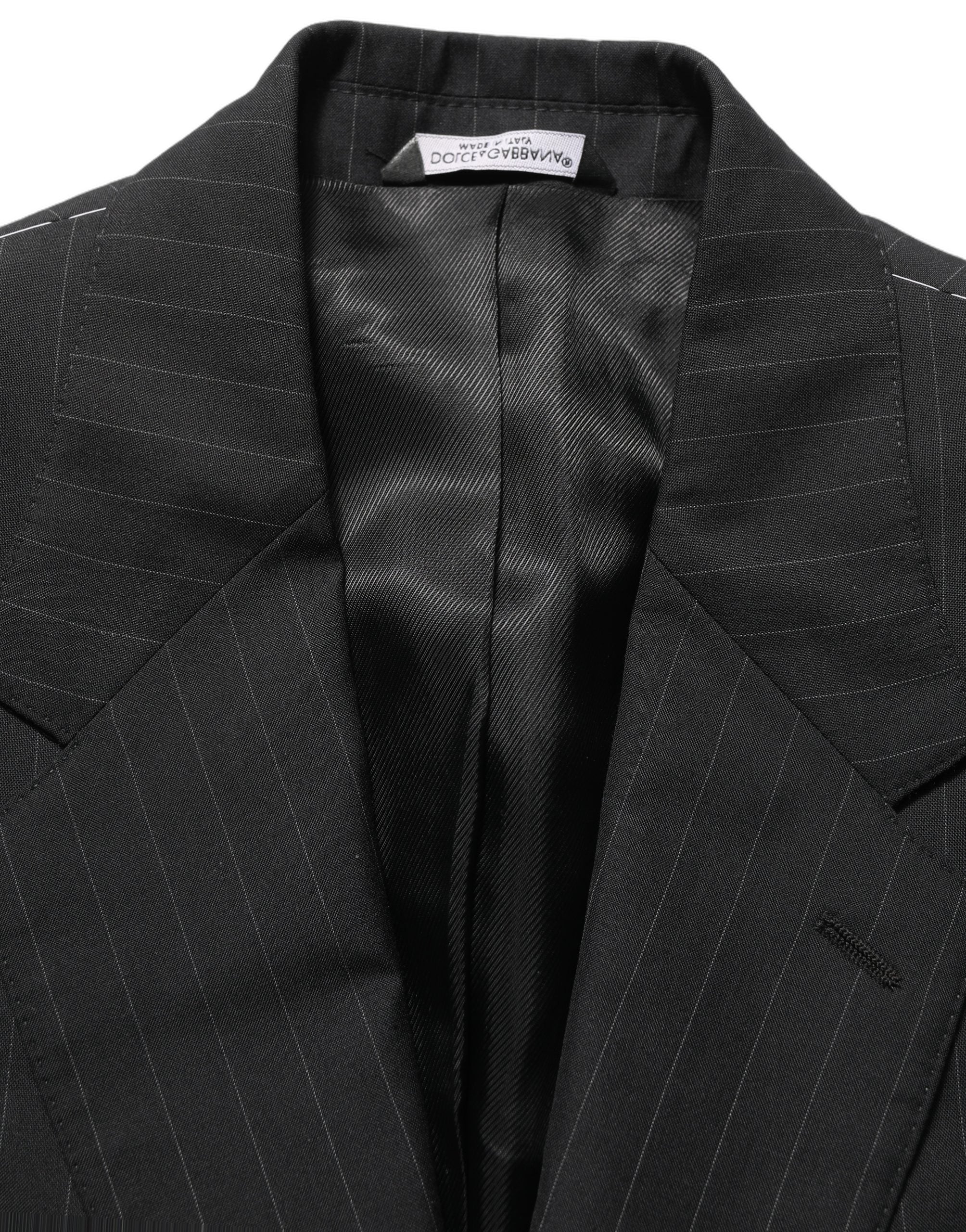 Dolce & Gabbana Sakko aus Wolle mit schwarzem Streifenmuster, einreihig-1