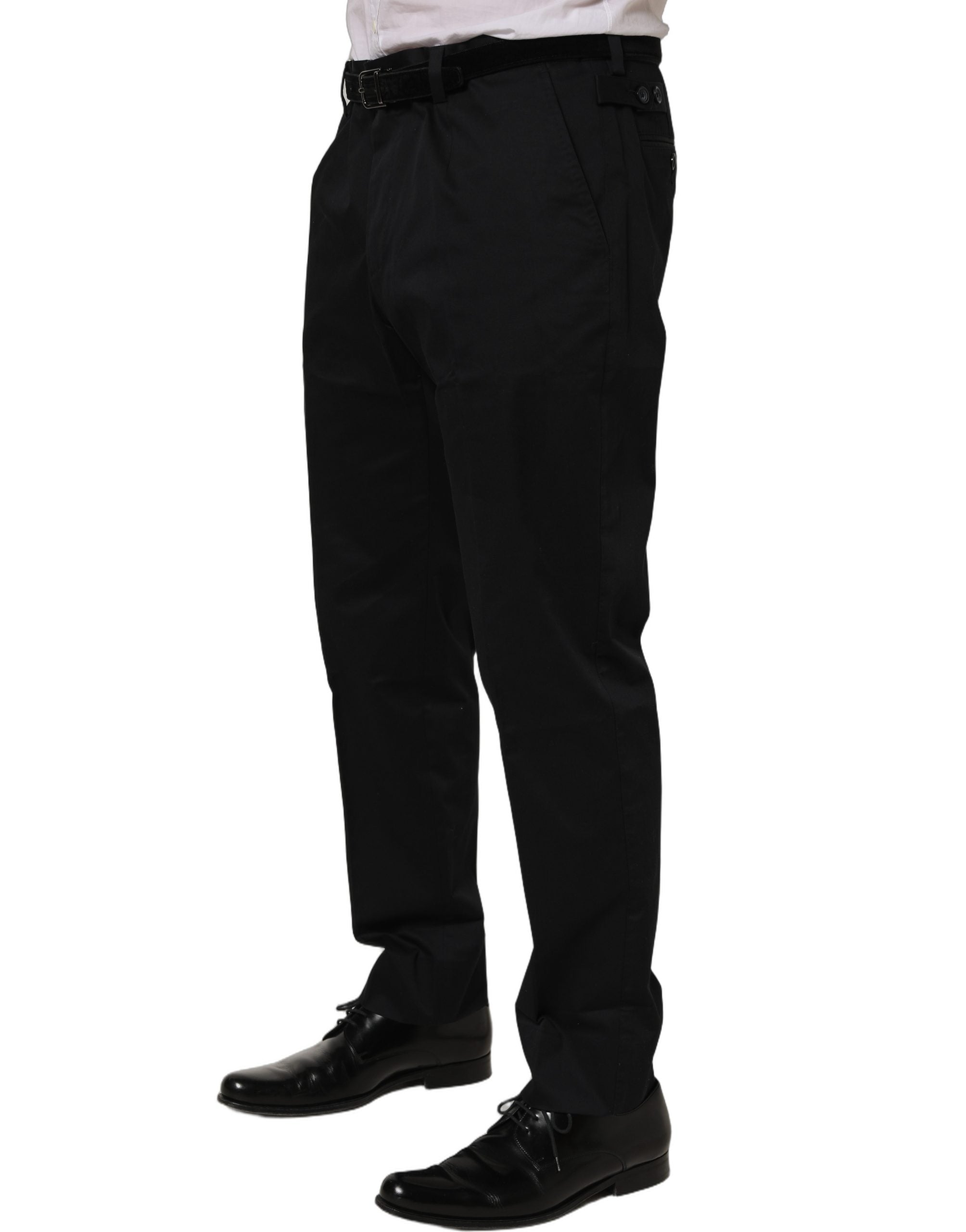Dolce & Gabbana Schwarze Baumwollhose mit schmal zulaufendem Bein-4