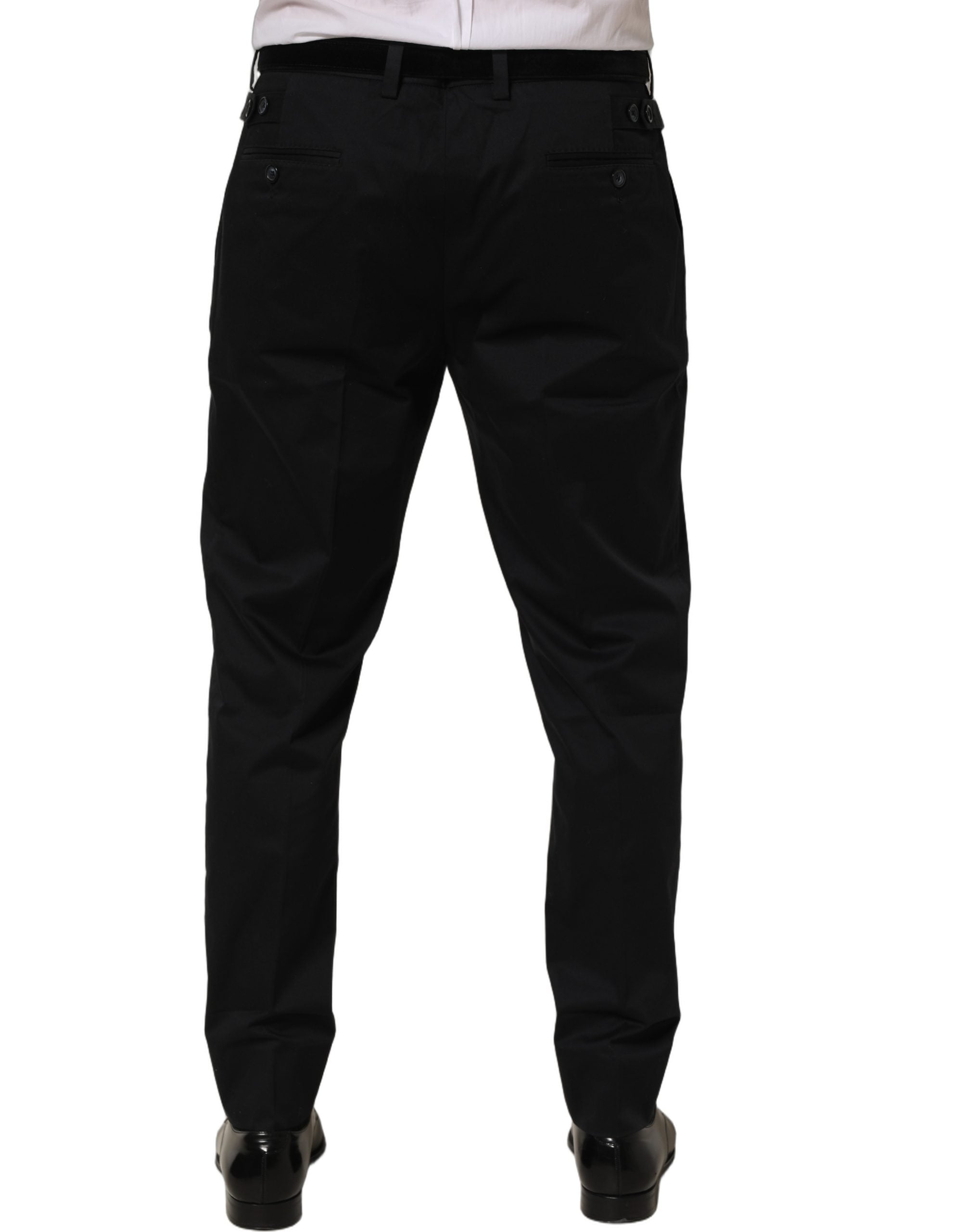 Dolce & Gabbana Schwarze Baumwollhose mit schmal zulaufendem Bein-5