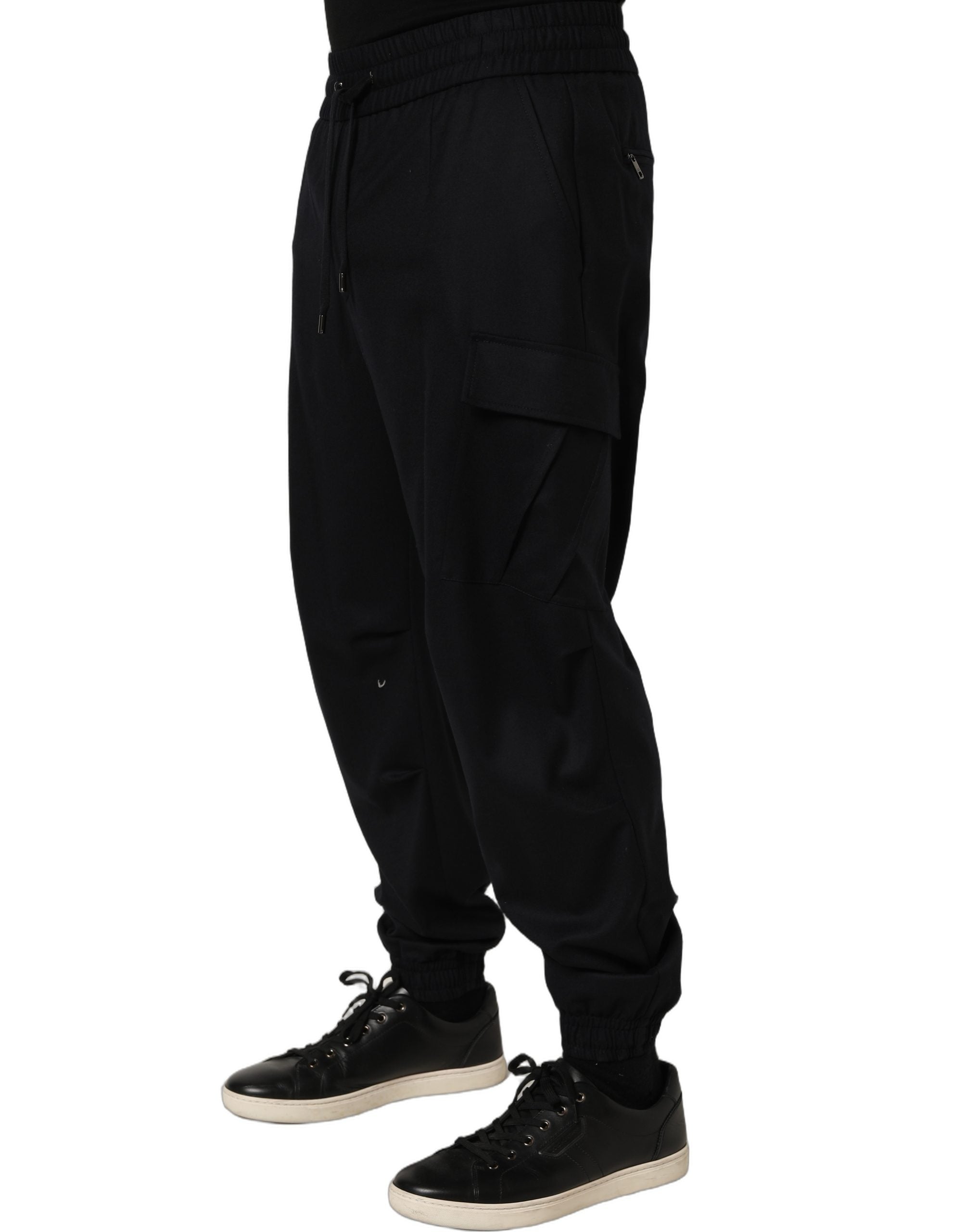 Dolce & Gabbana Schwarze Cargo Jogger Sweatpants mit mittlerer Taille-3