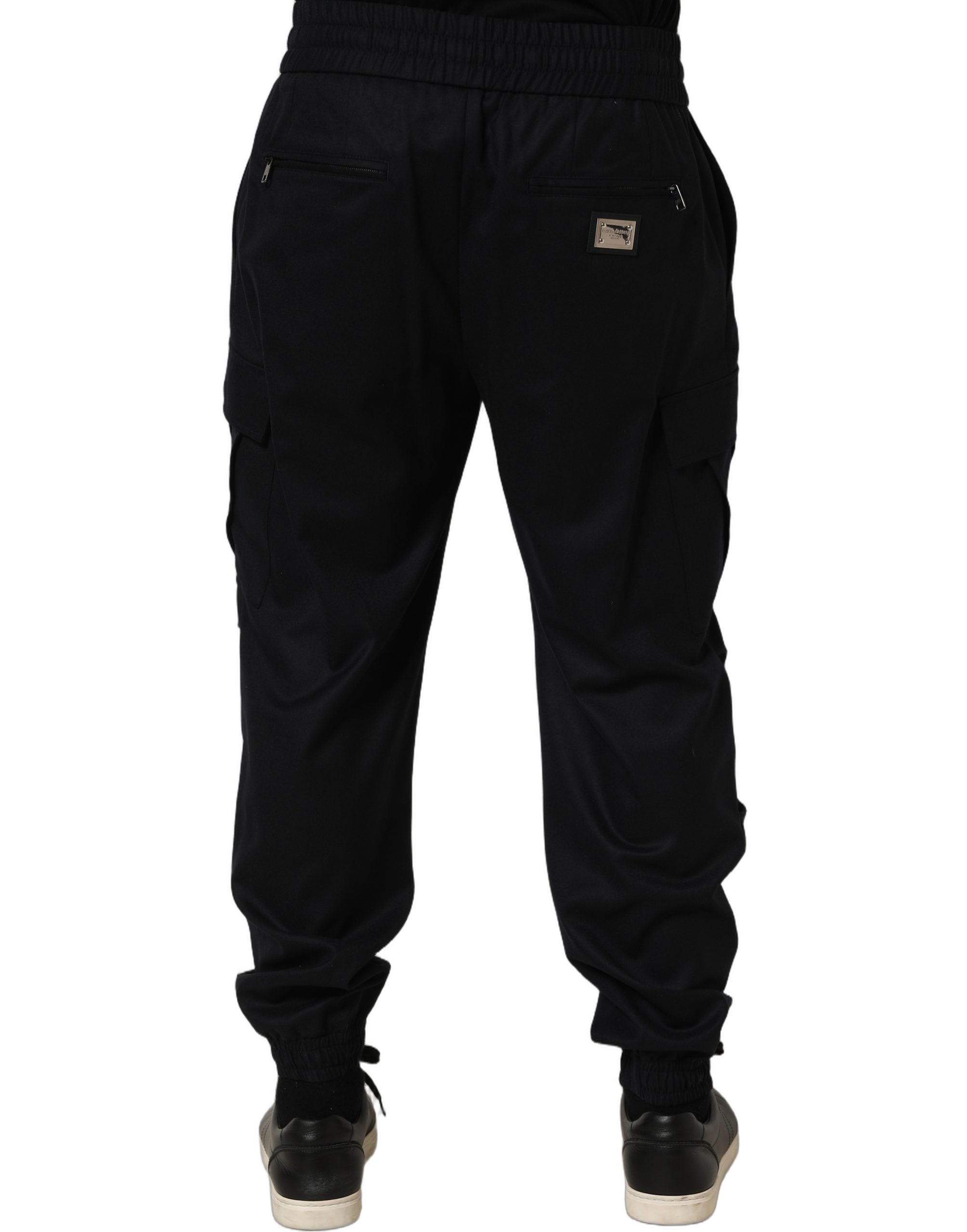 Dolce & Gabbana Schwarze Cargo Jogger Sweatpants mit mittlerer Taille-5