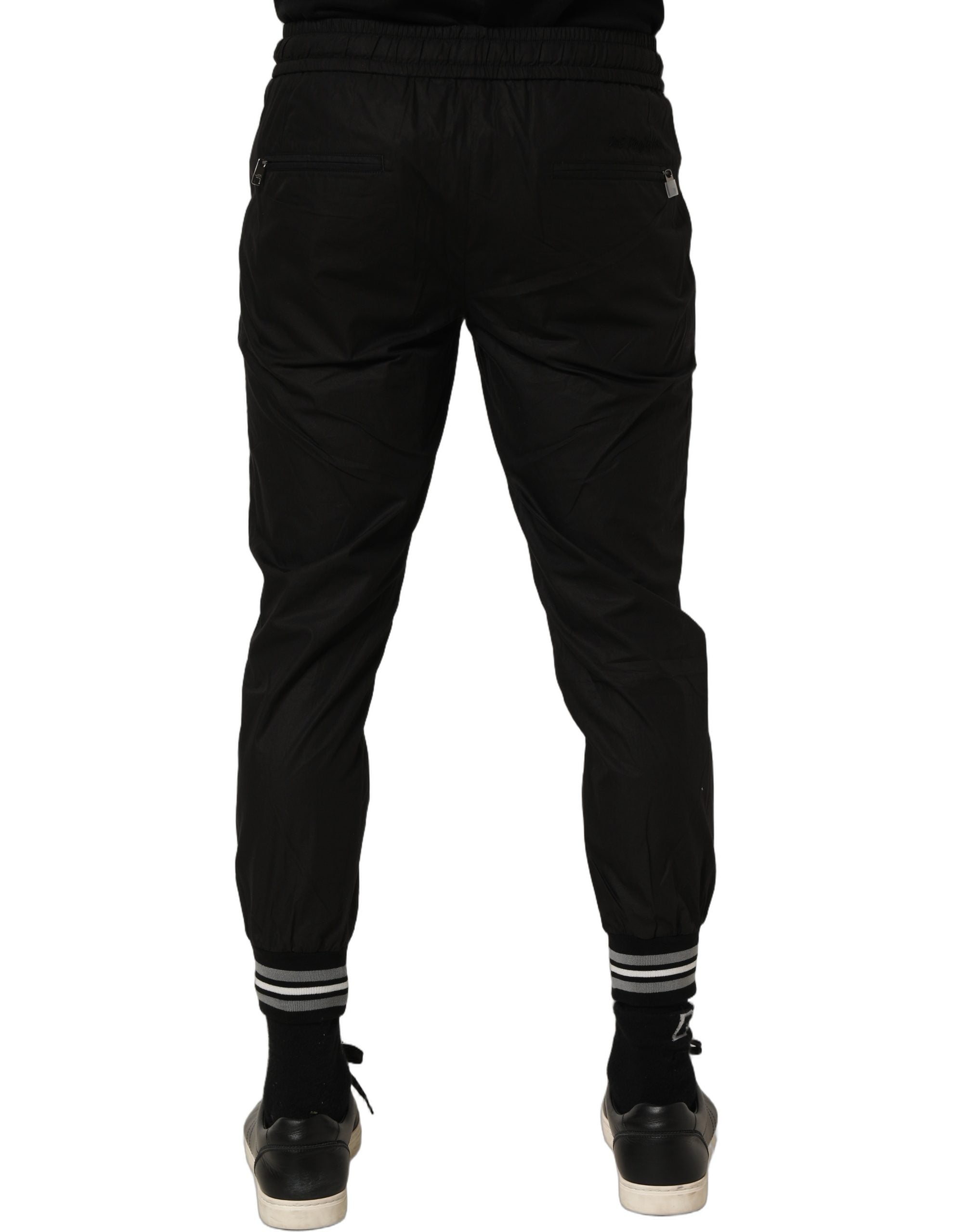 Dolce & Gabbana Schwarze Baumwoll-Jogger-Sweatpants mit mittlerer Taille-5