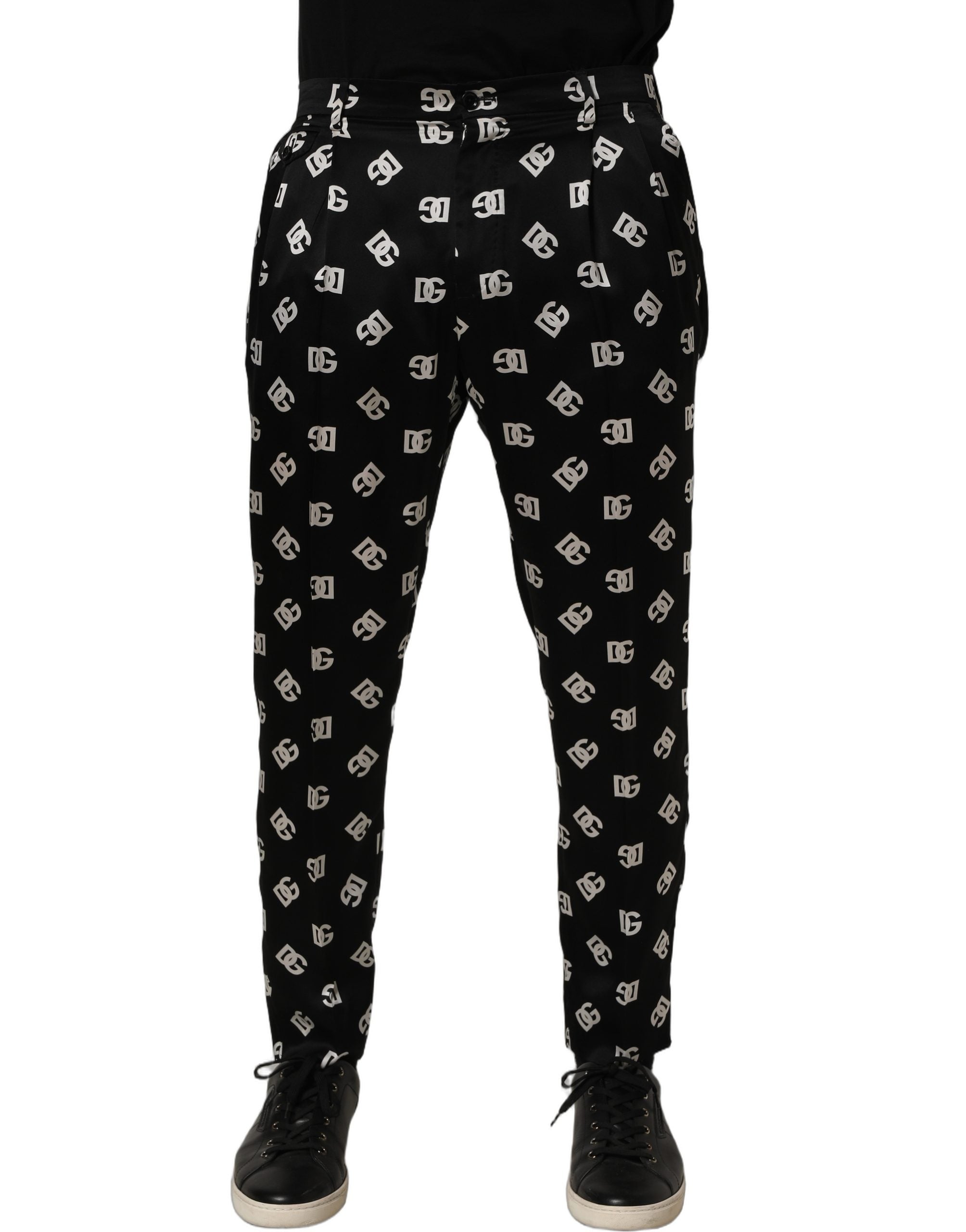 Dolce & Gabbana Schwarze Seiden-Röhrenhose für Herren-2