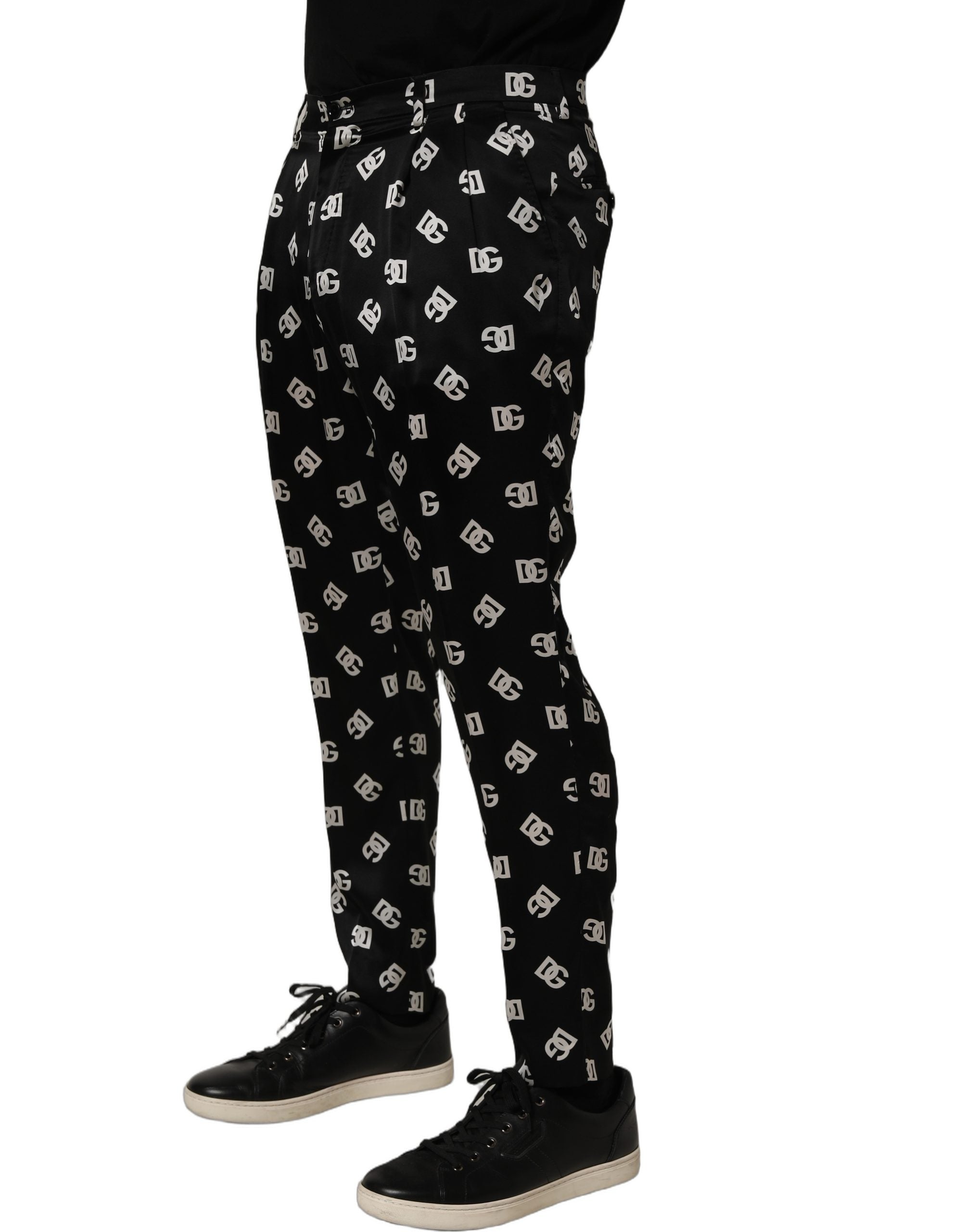 Dolce & Gabbana Schwarze Seiden-Röhrenhose für Herren-3
