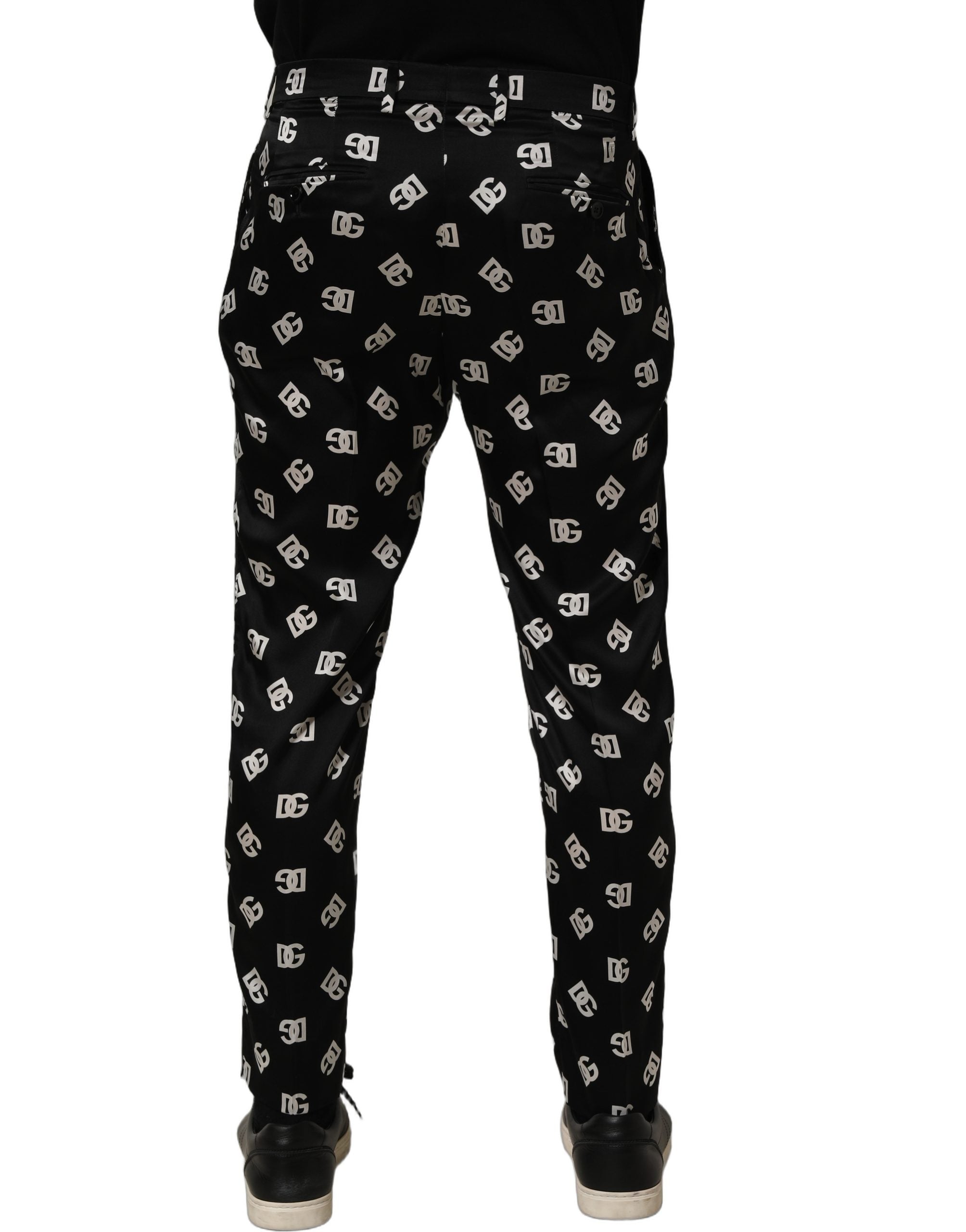 Dolce & Gabbana Schwarze Seiden-Röhrenhose für Herren-4