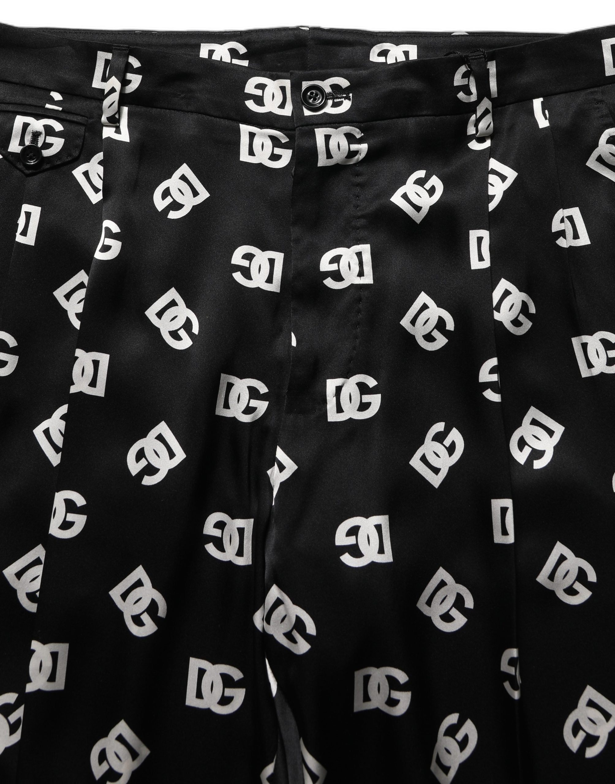 Dolce & Gabbana Schwarze Seiden-Röhrenhose für Herren-5