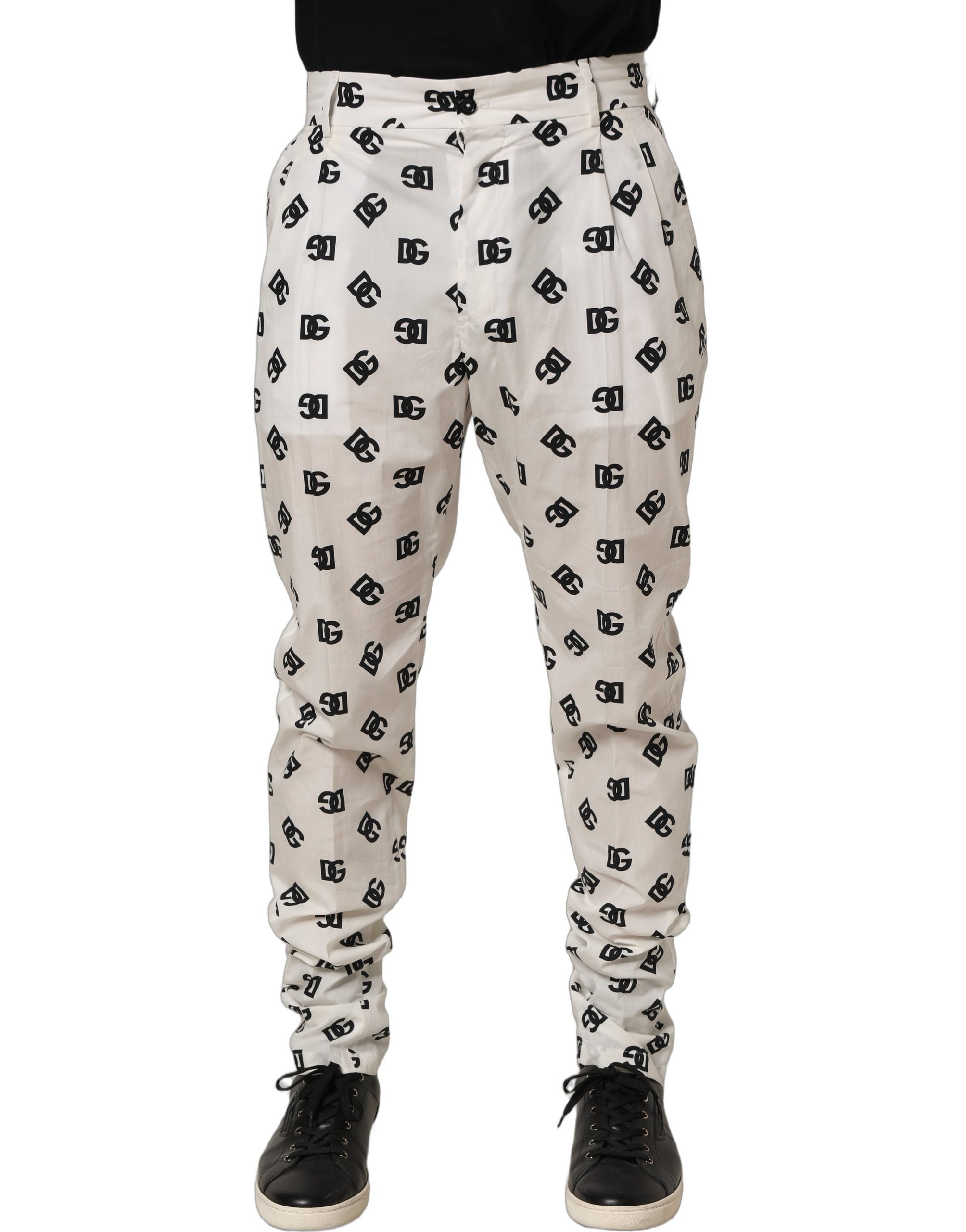 Dolce & Gabbana Weiße Skinny Fit Anzughose mit Logo für Herren-3