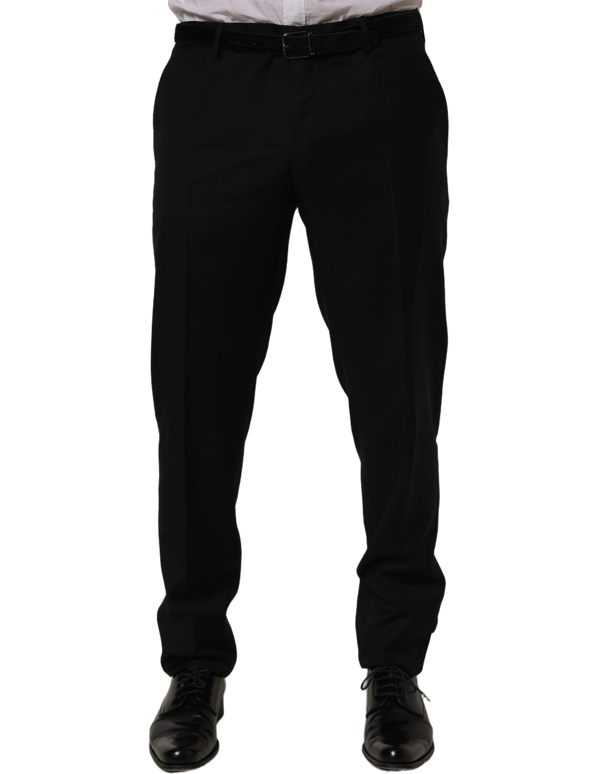 Dolce & Gabbana Schwarze Skinny Fit Woll-Anzughose-3