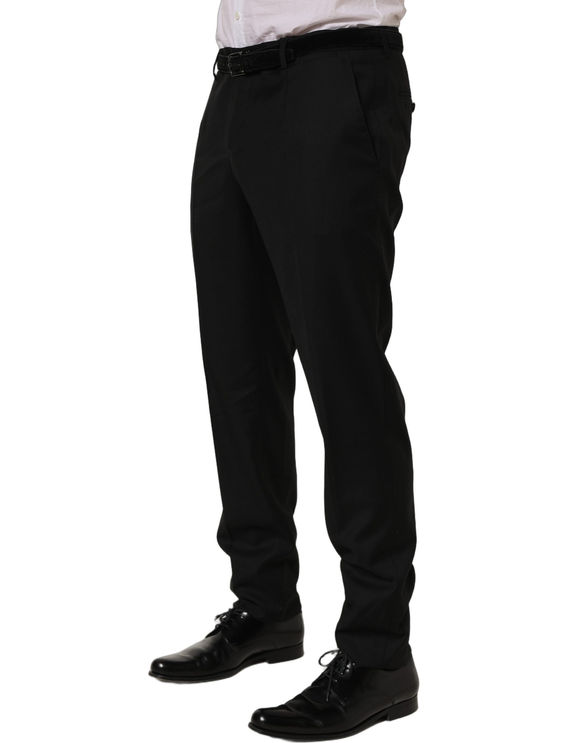 Dolce & Gabbana Schwarze Skinny Fit Woll-Anzughose-4