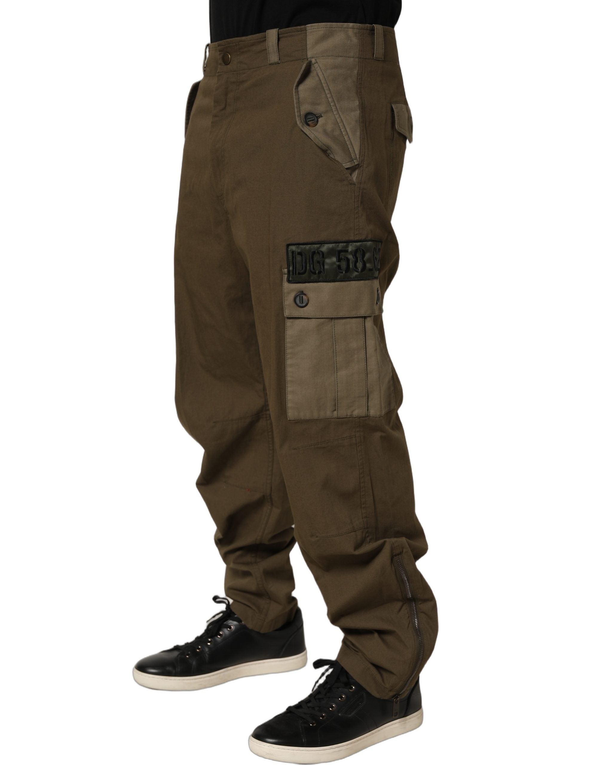 Dolce & Gabbana Braune Cargohose mit geradem Bein und mittlerer Leibhöhe-4