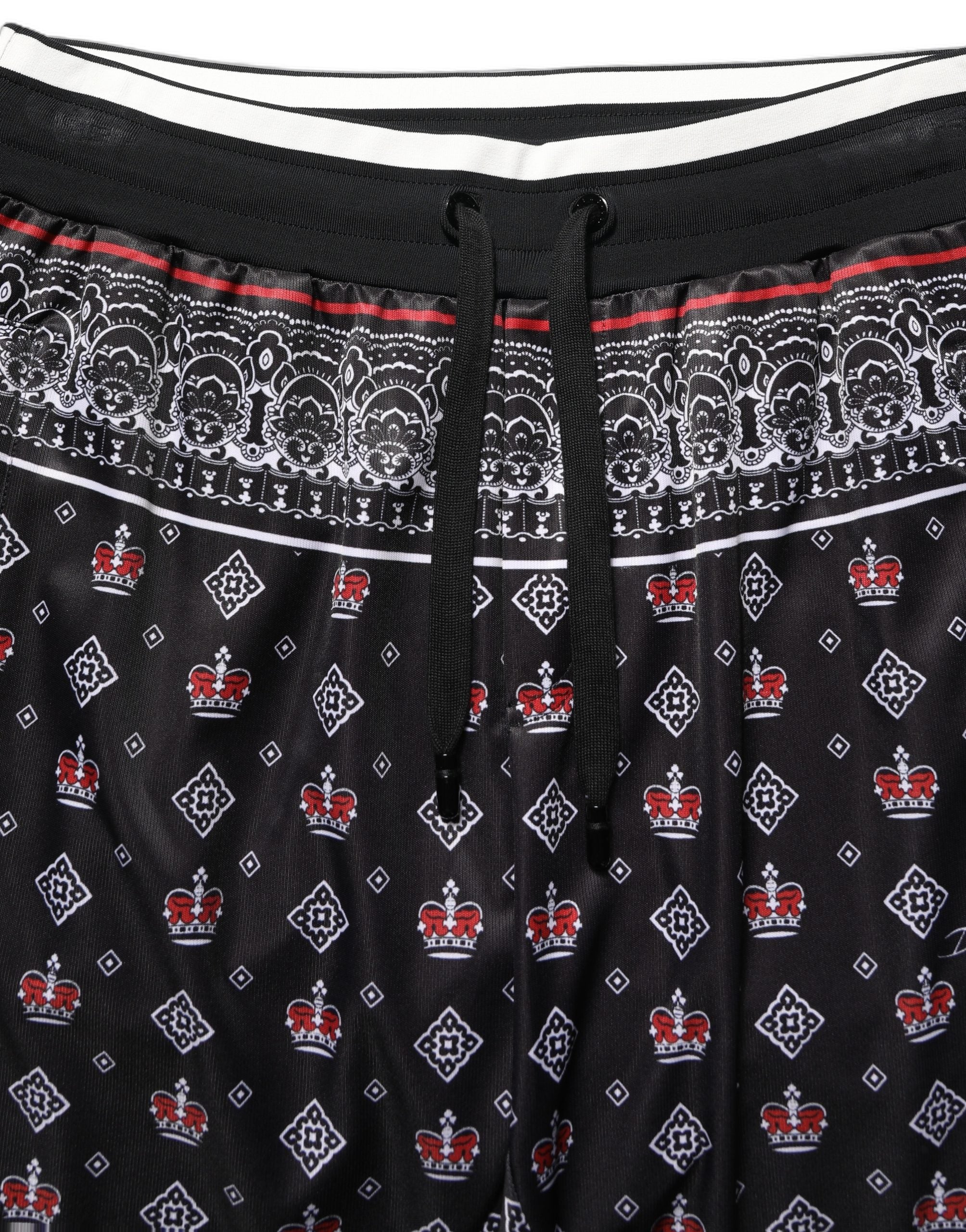 Dolce & Gabbana Schwarze Jogginghose mit Bandana-Krone für Herren-2