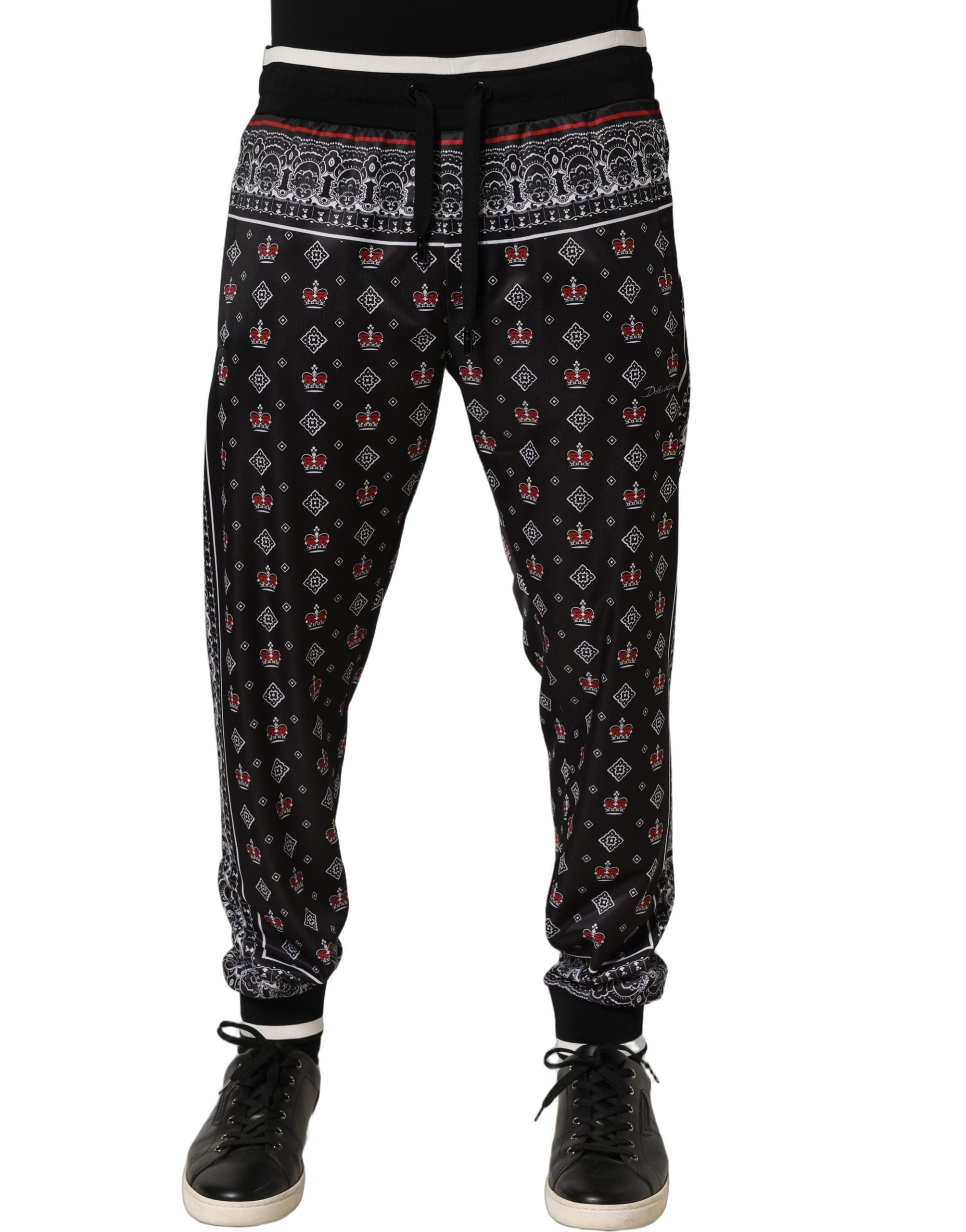 Dolce & Gabbana Schwarze Jogginghose mit Bandana-Krone für Herren-4