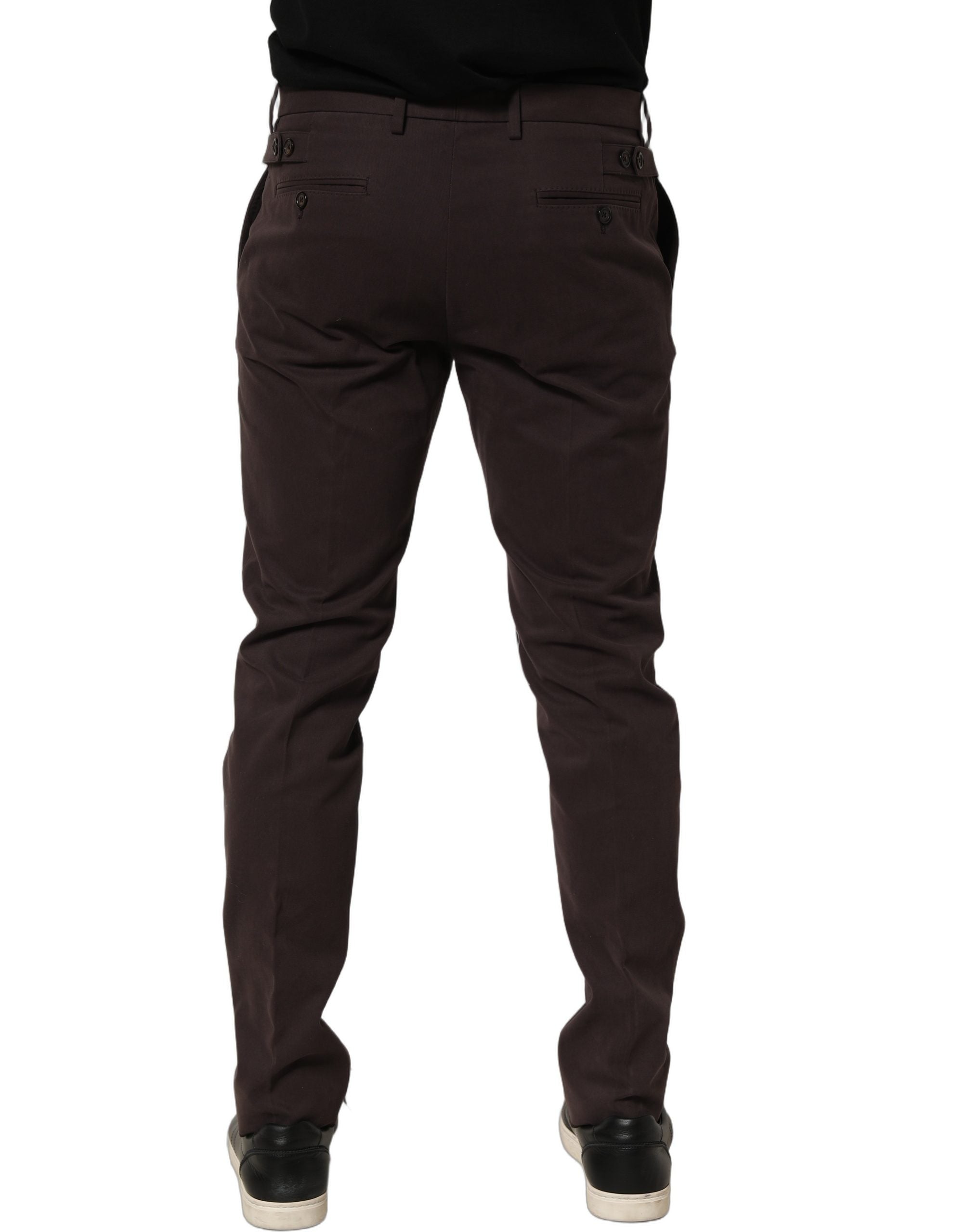 Dolce & Gabbana Braune Baumwoll-Röhrenhose im Skinny-Fit-2