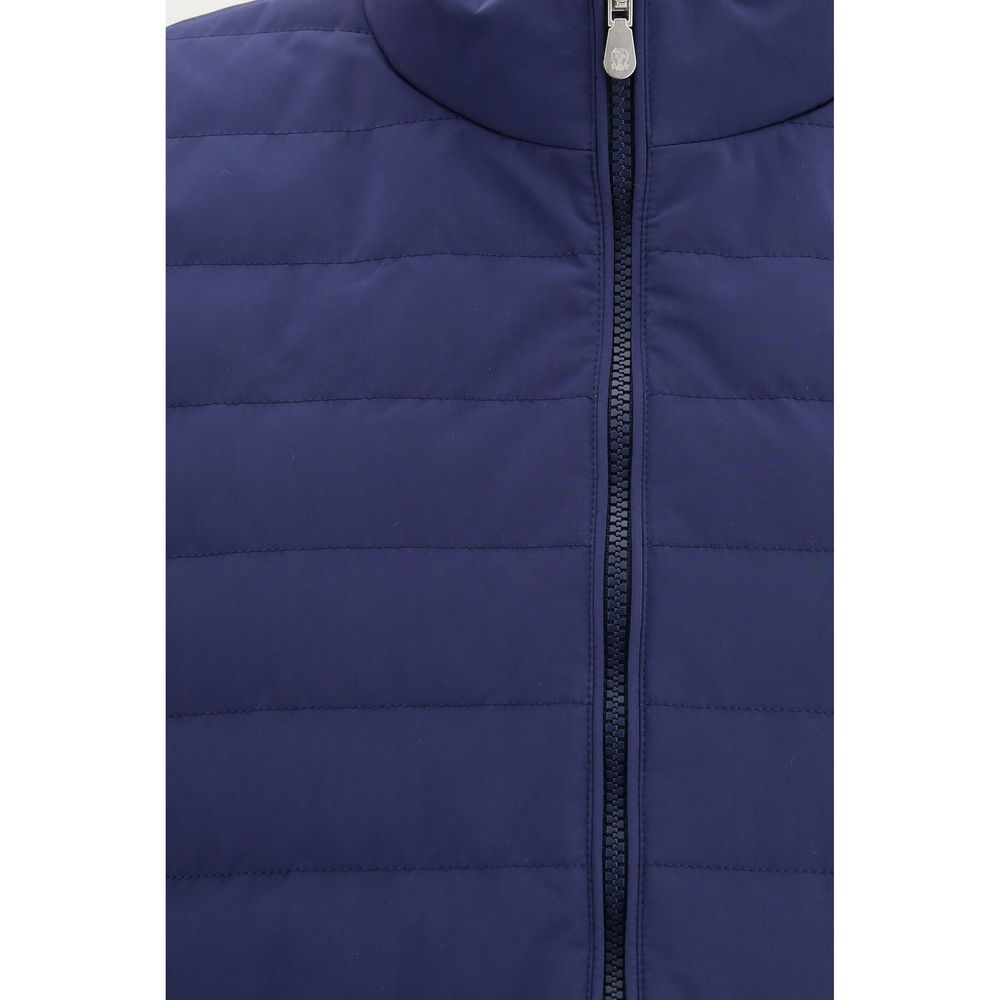 Brunello Cucinelli Ärmellose blaue Jacke aus Polyester-3