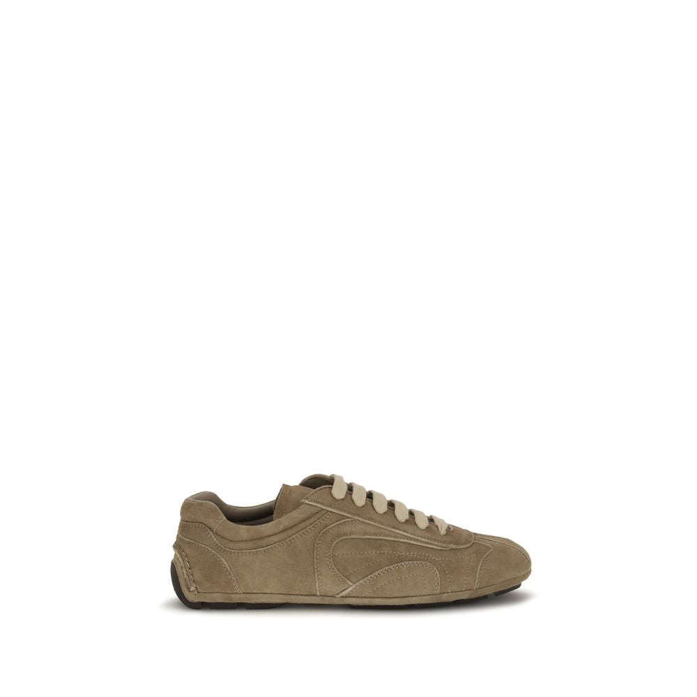 Prada Braune Kalbsleder Bos Taurus Athletic Sneaker