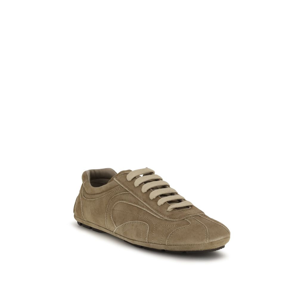 Prada Braune Kalbsleder Bos Taurus Athletic Sneaker-2