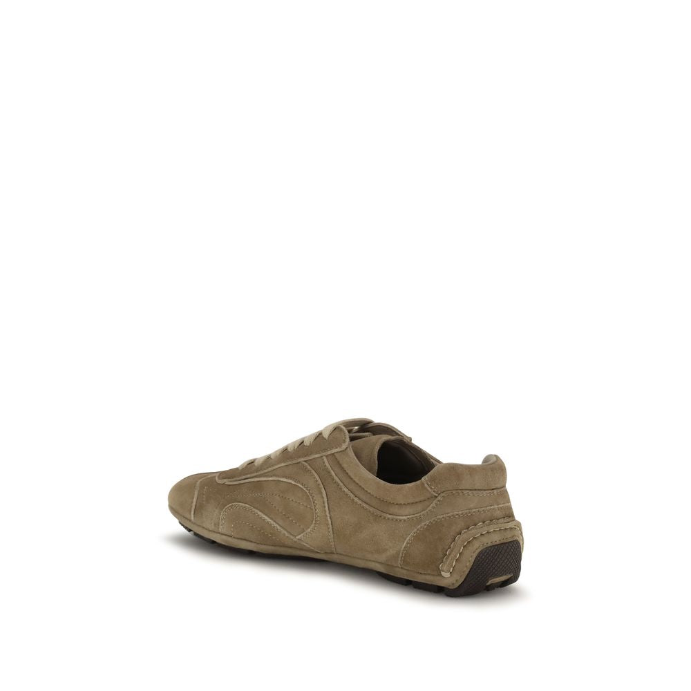 Prada Braune Kalbsleder Bos Taurus Athletic Sneaker-3