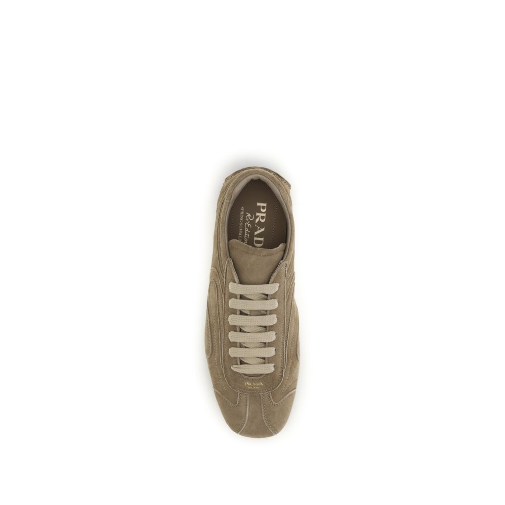 Prada Braune Kalbsleder Bos Taurus Athletic Sneaker-4