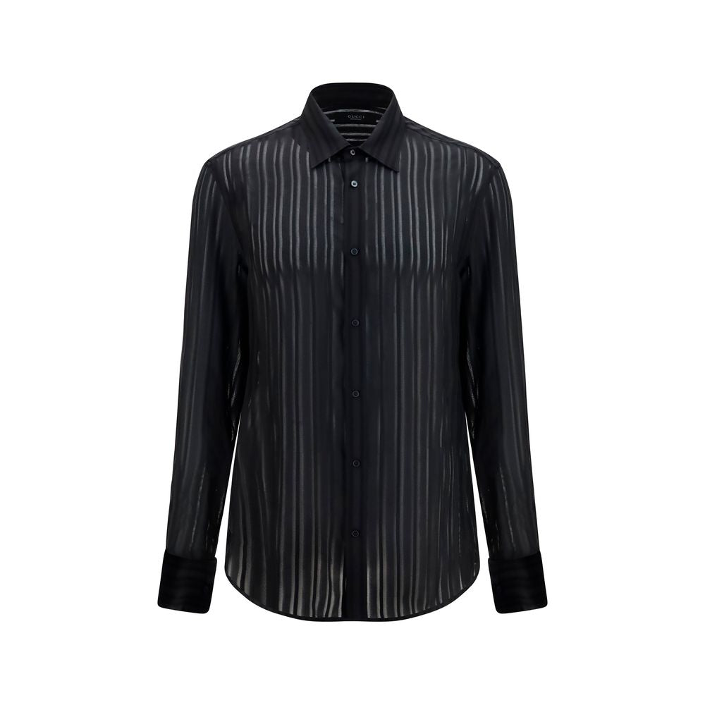 Gucci Schwarzes Seidenhemd-1