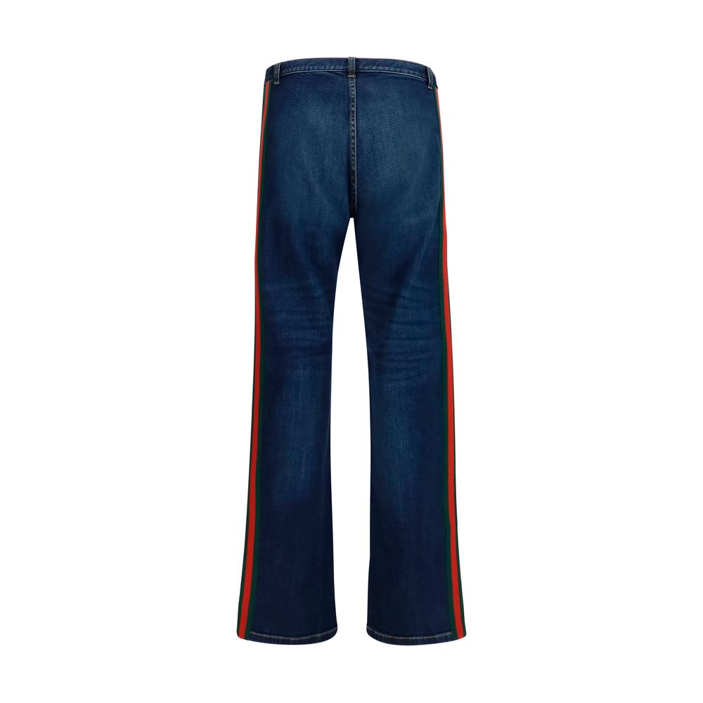 Gucci Blaue Baumwoll-Jeans mit ausgestelltem Bein-2