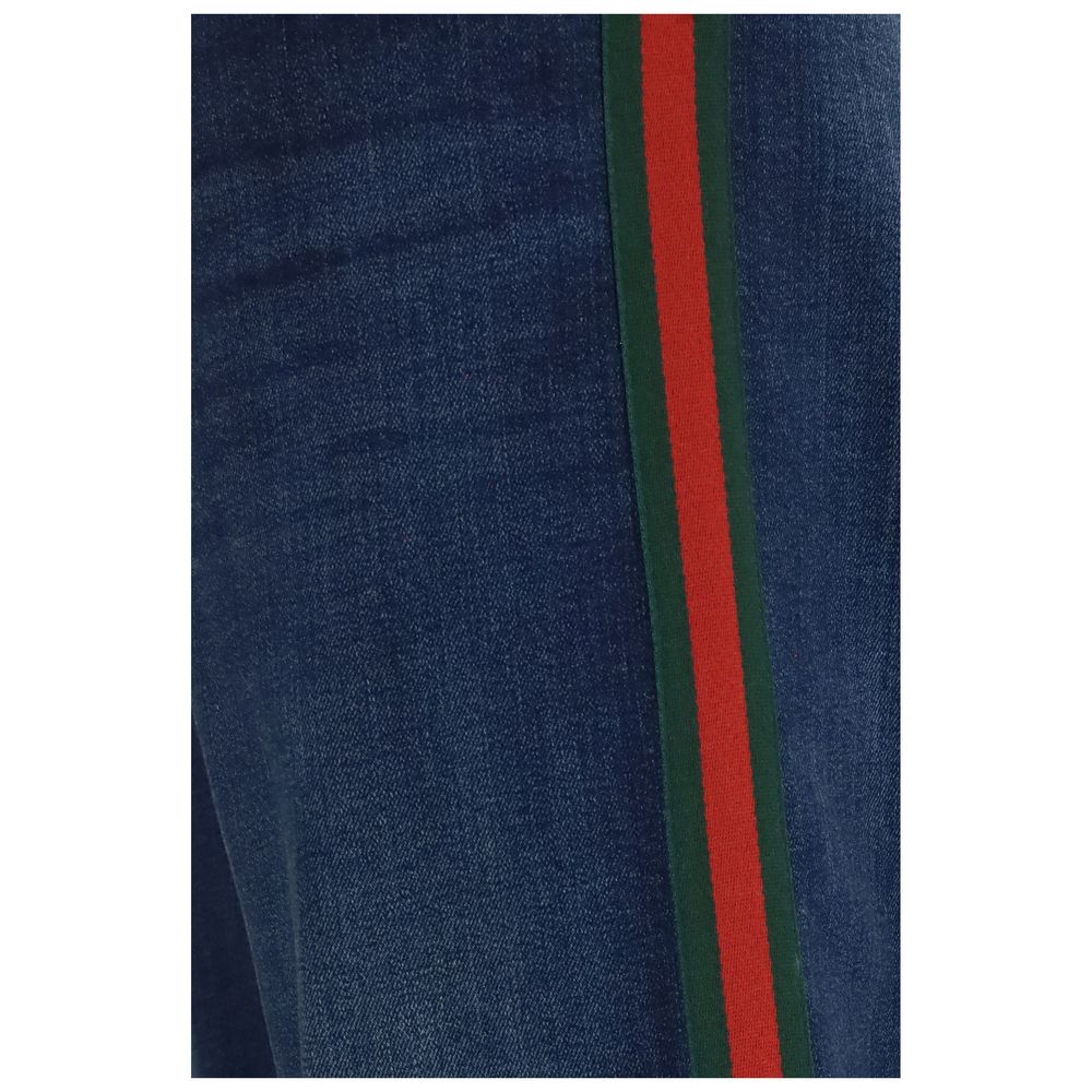 Gucci Blaue Baumwoll-Jeans mit ausgestelltem Bein-3