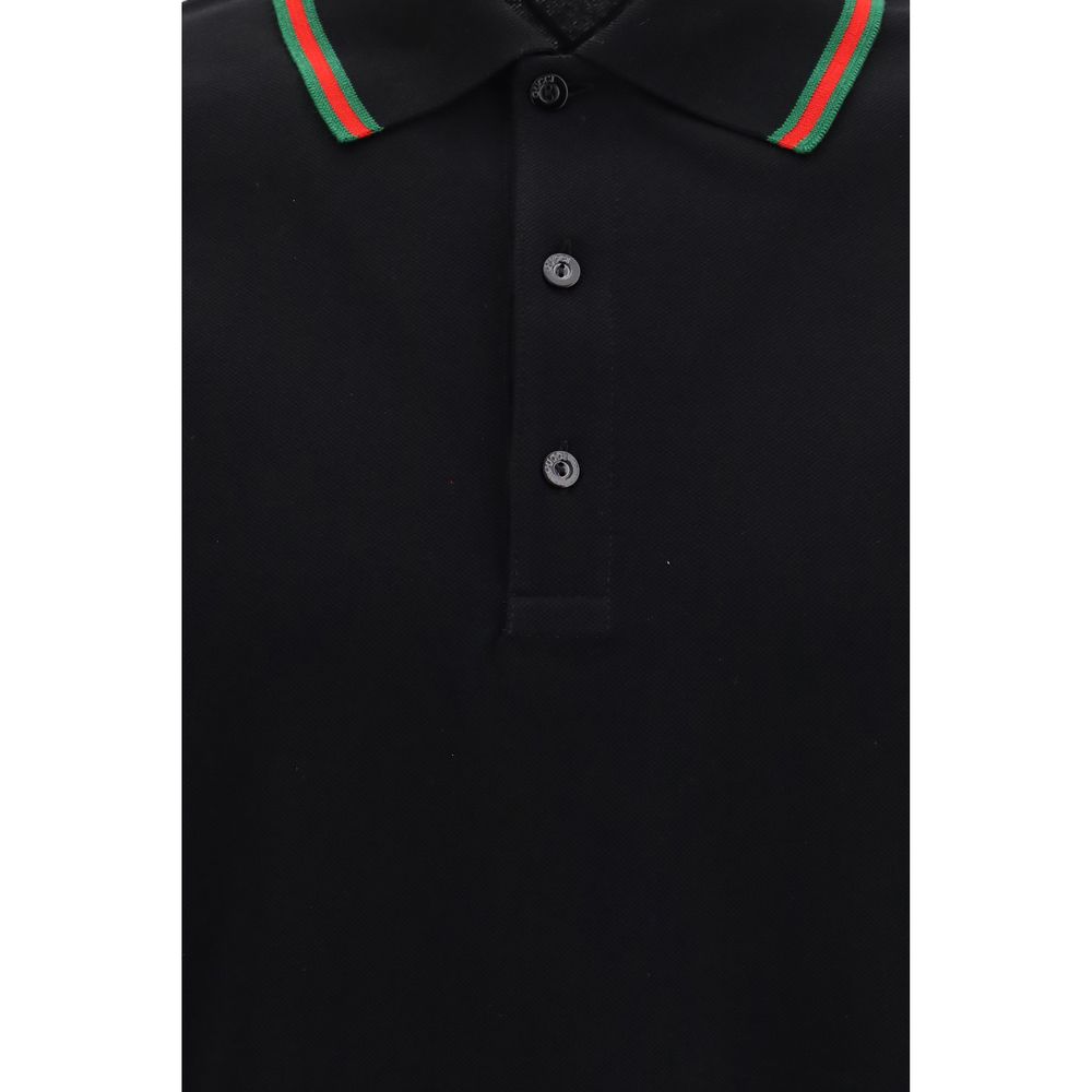 Gucci Schwarzes Baumwoll-Poloshirt-3
