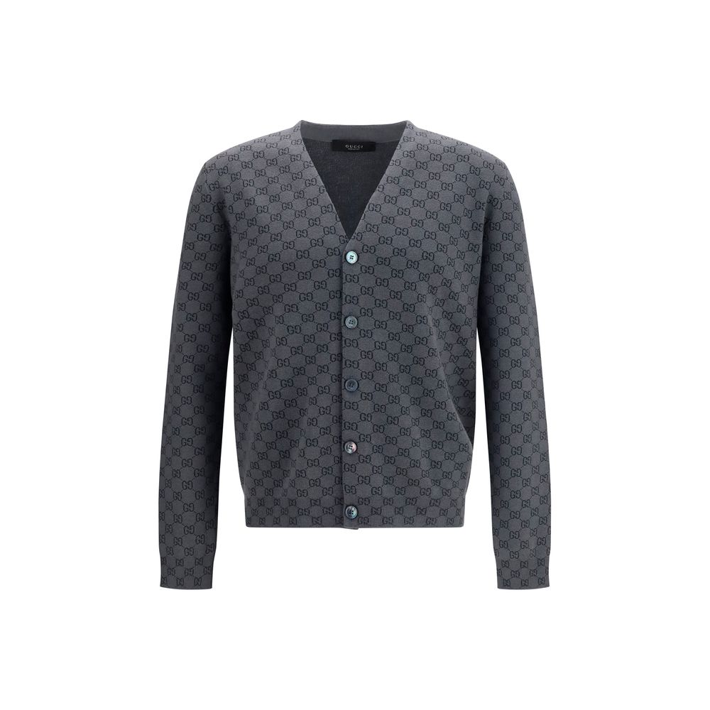 Gucci Grauer Woll Cardigan Ovis Aries-1