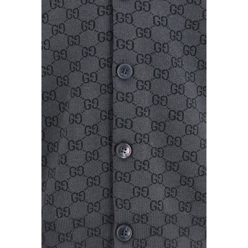 Gucci Grauer Woll Cardigan Ovis Aries-3