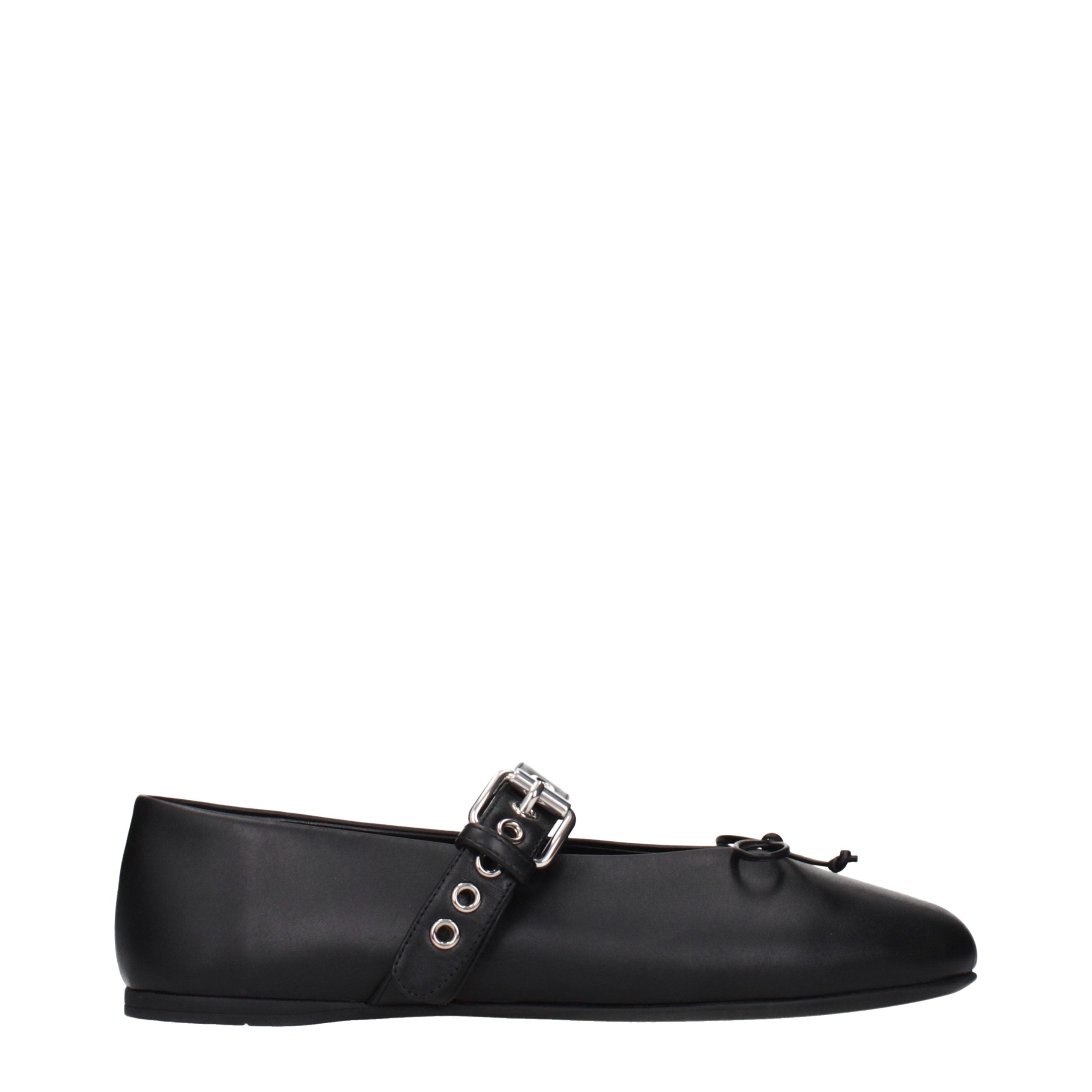 Miu Miu Schwarze Ballerinas aus Leder