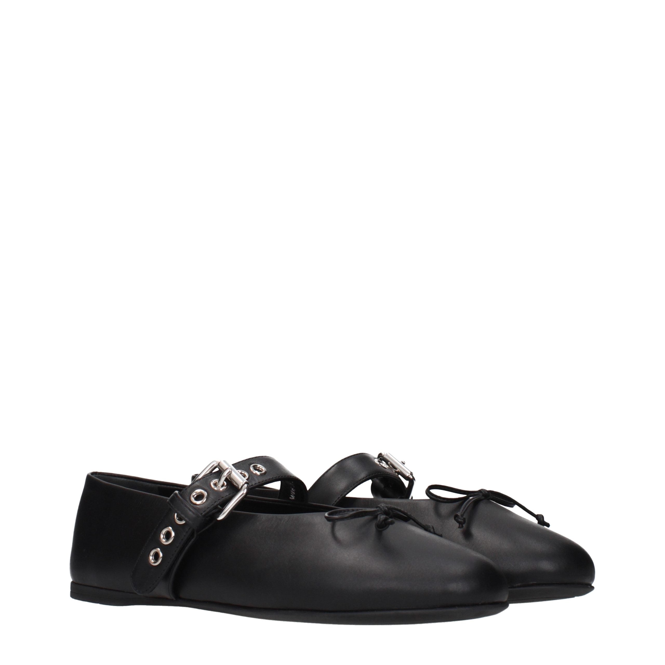 Miu Miu Schwarze Ballerinas aus Leder-2