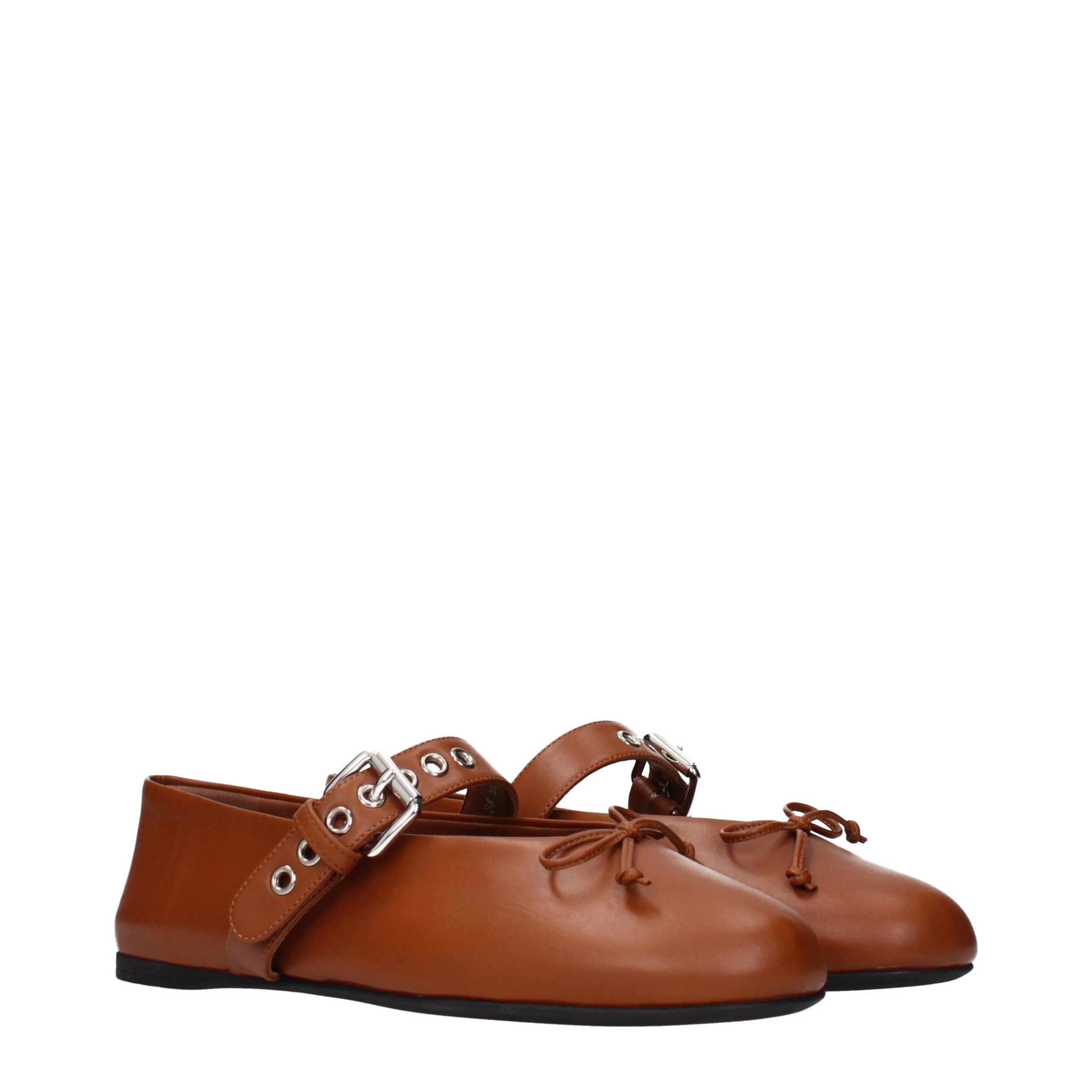Miu Miu Ballerinas aus braunem Leder-2