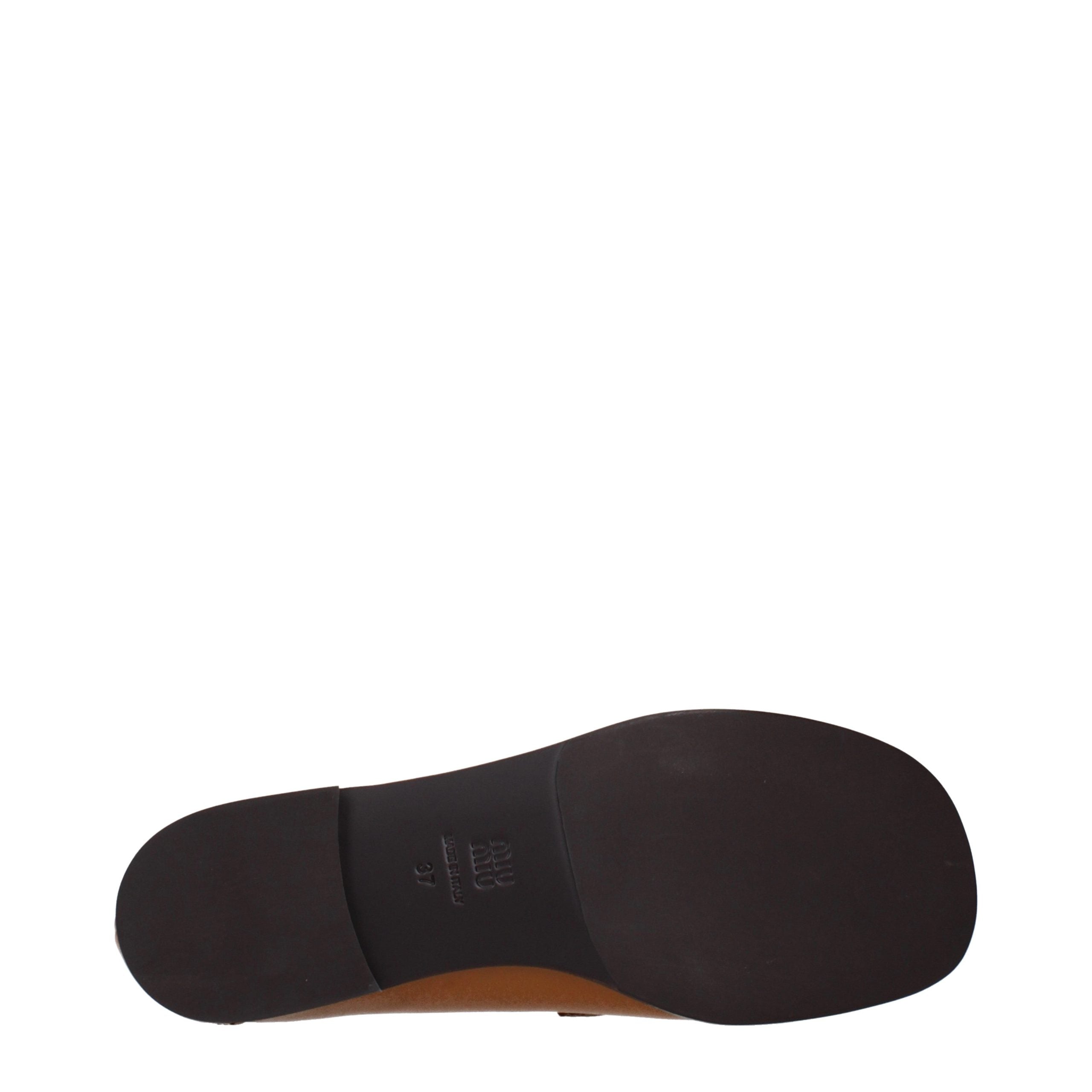 Miu Miu Braune Loafer aus Leder zum Hineinschlüpfen-5