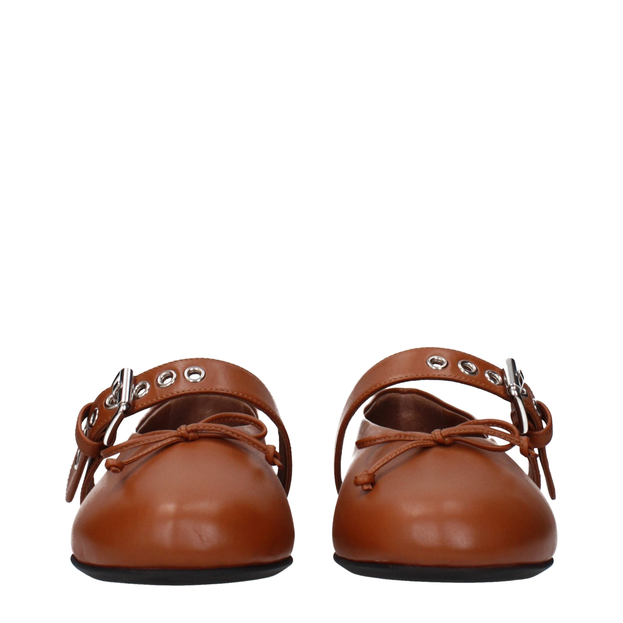 Miu Miu Ballerinas aus braunem Leder-3