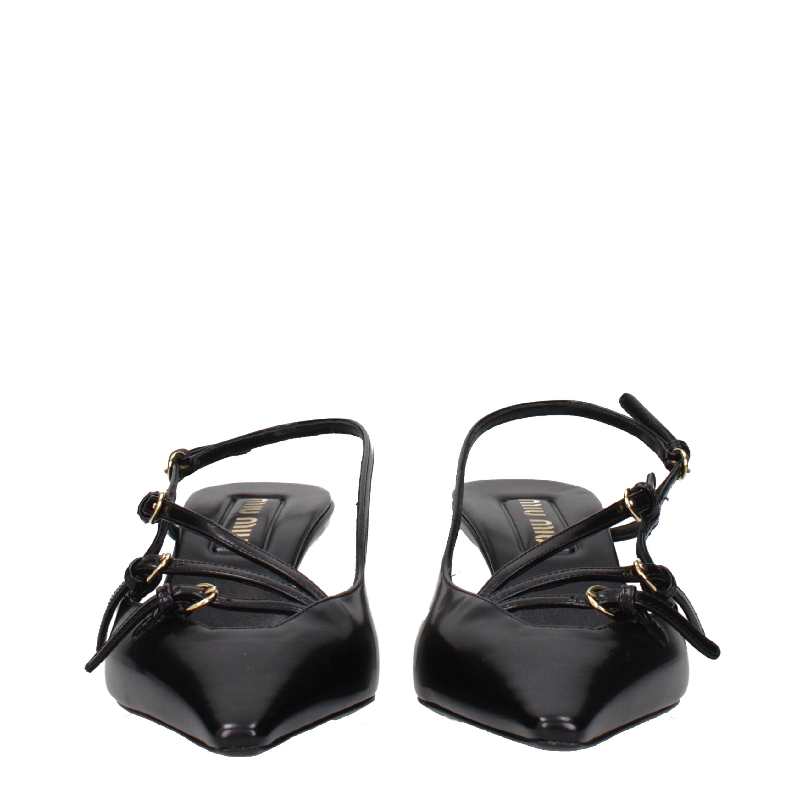 Miu Miu Schwarze Leder Pumps mit hohem Absatz-3