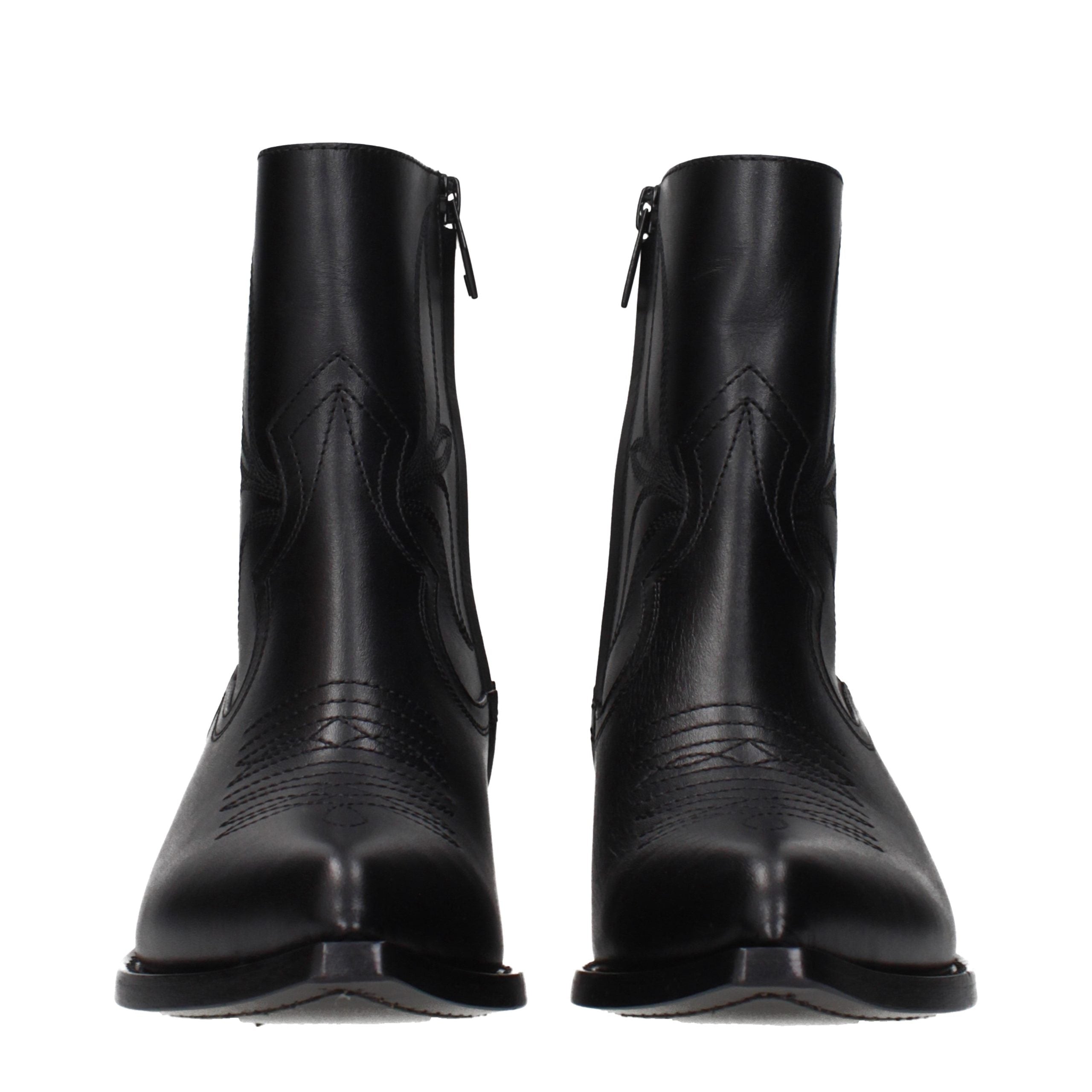 Celine Schwarze Leder-Stiefeletten-3