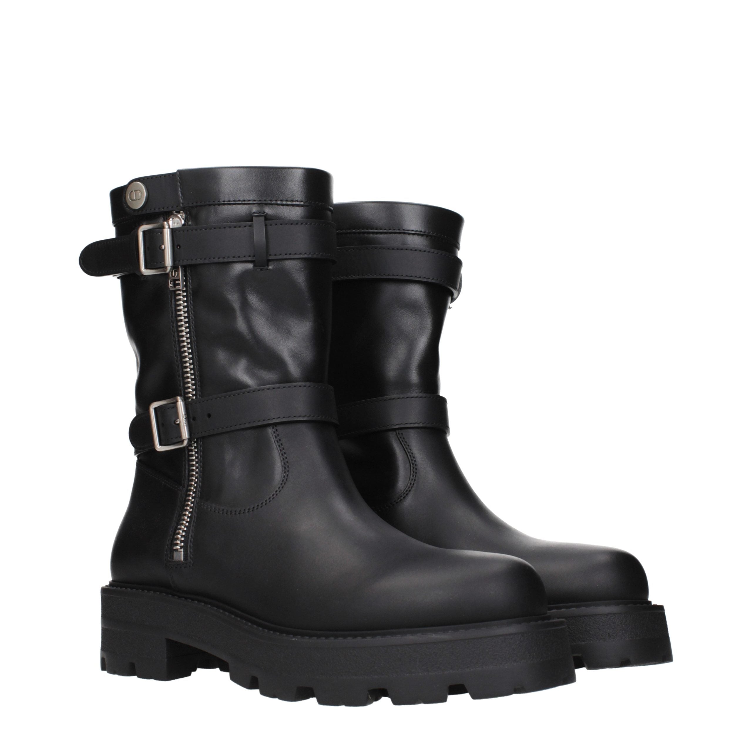 Christian Dior Schwarze Leder-Stiefeletten-2